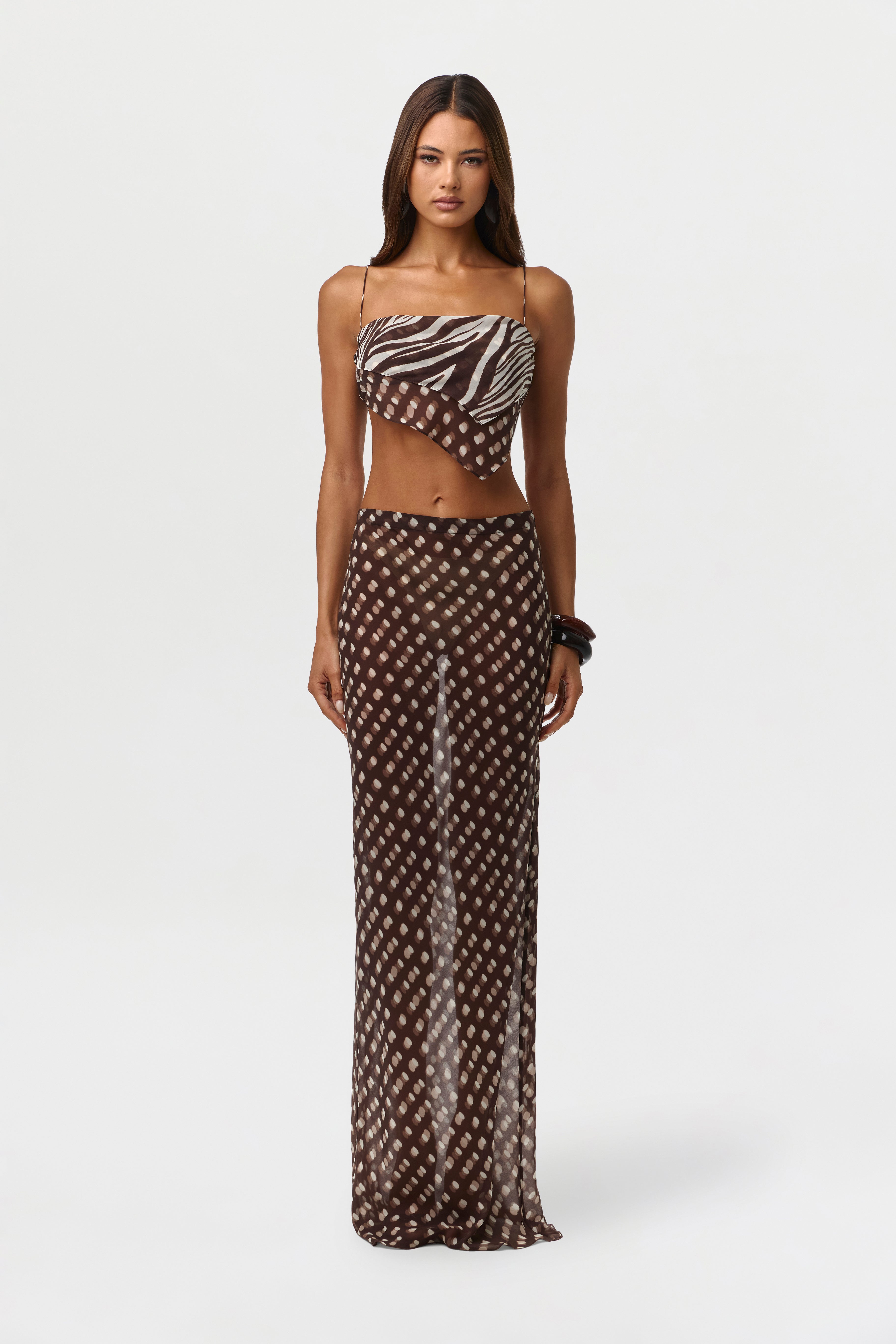 Chiffon Print Maxi Skirt