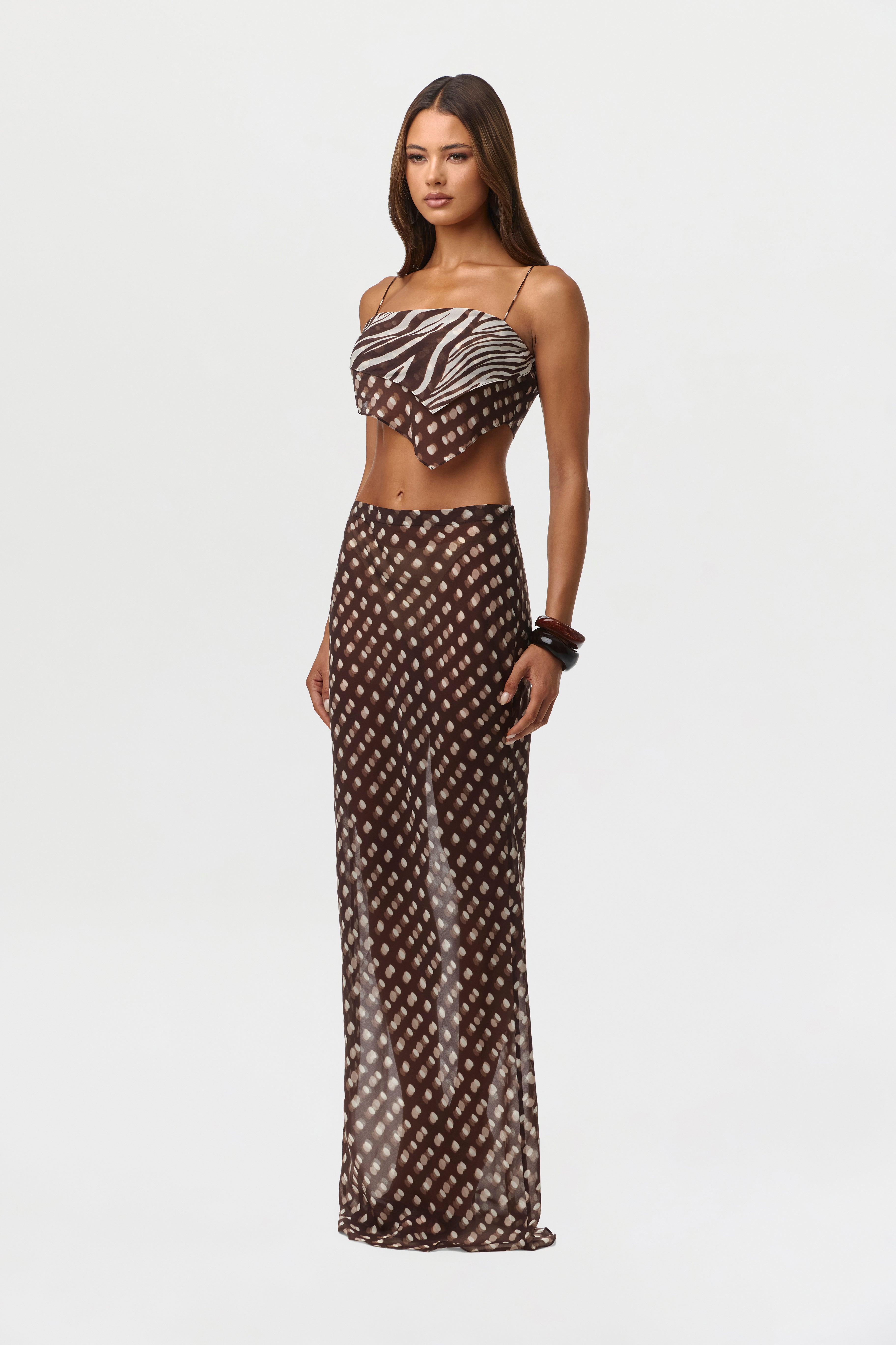 Chiffon Print Maxi Skirt