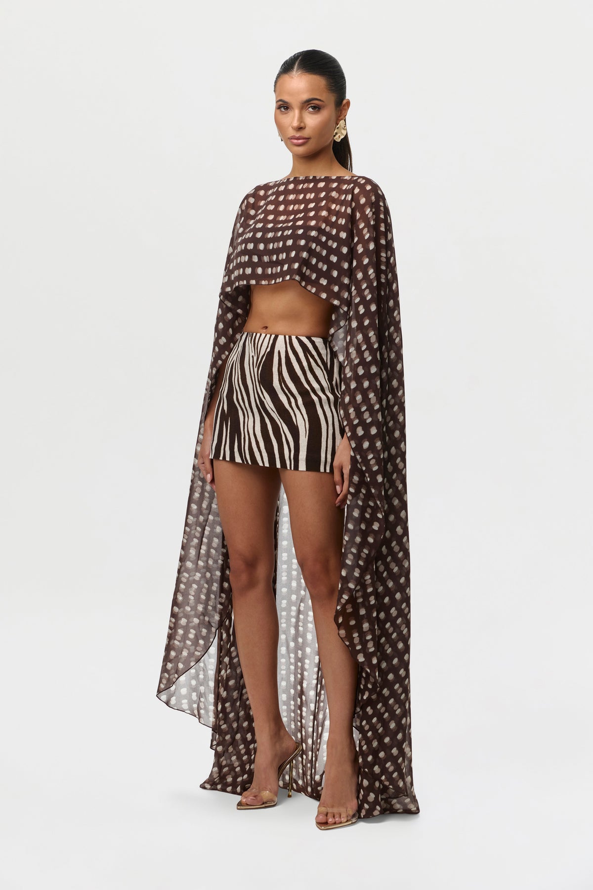 Linen Print Mini Skirt