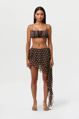 Chiffon Print Mini Skirt