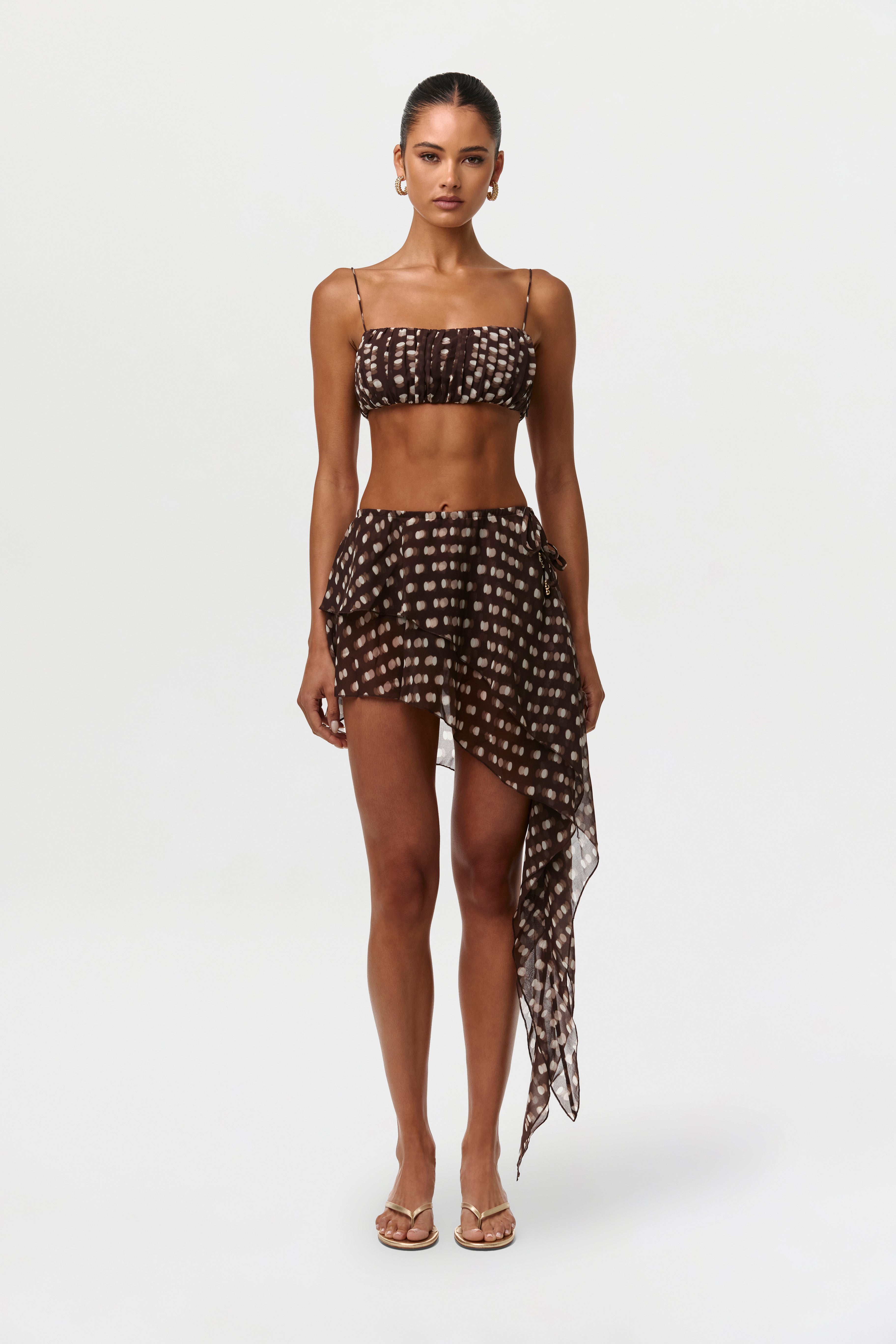 Chiffon Print Mini Skirt