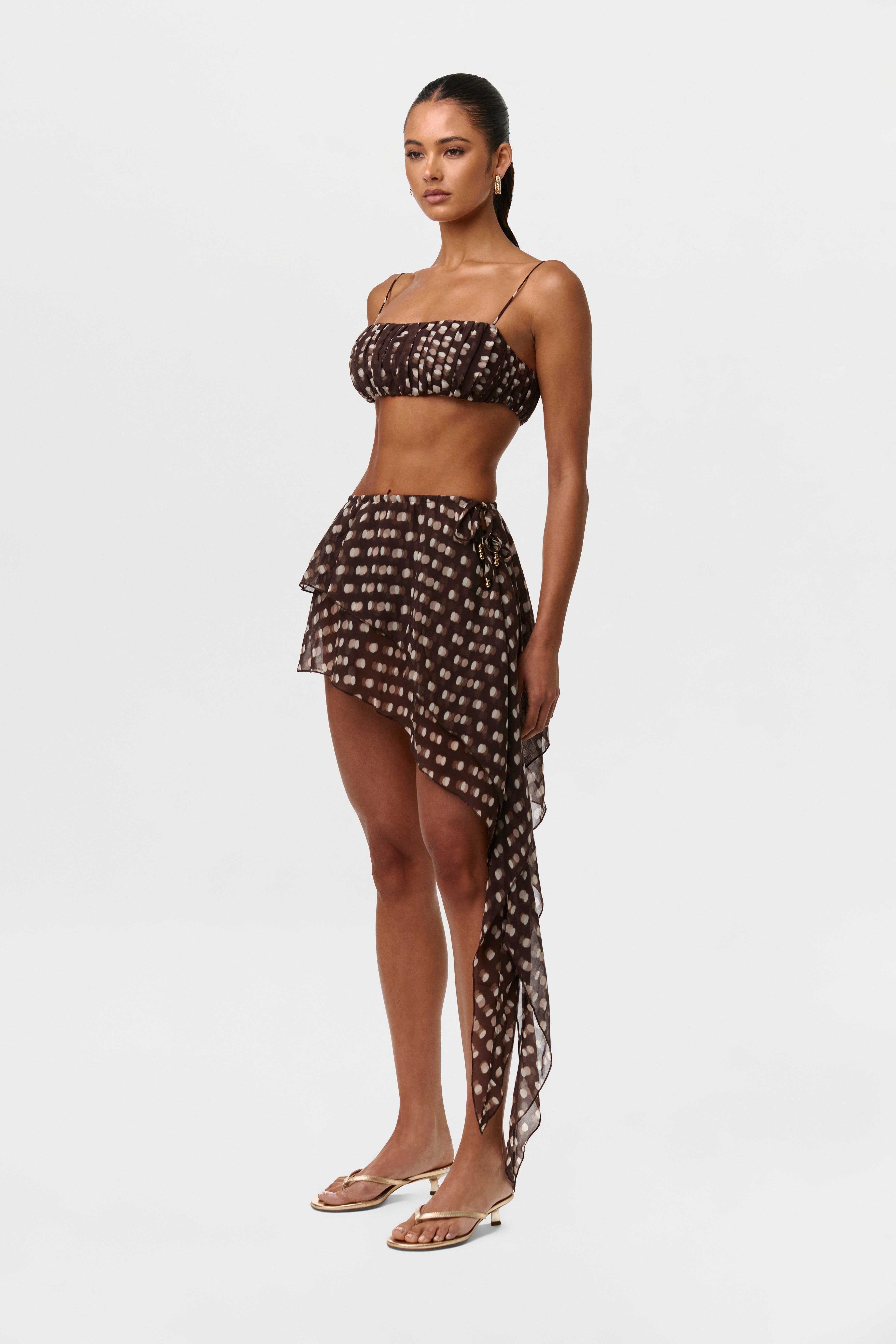 Chiffon Print Mini Skirt