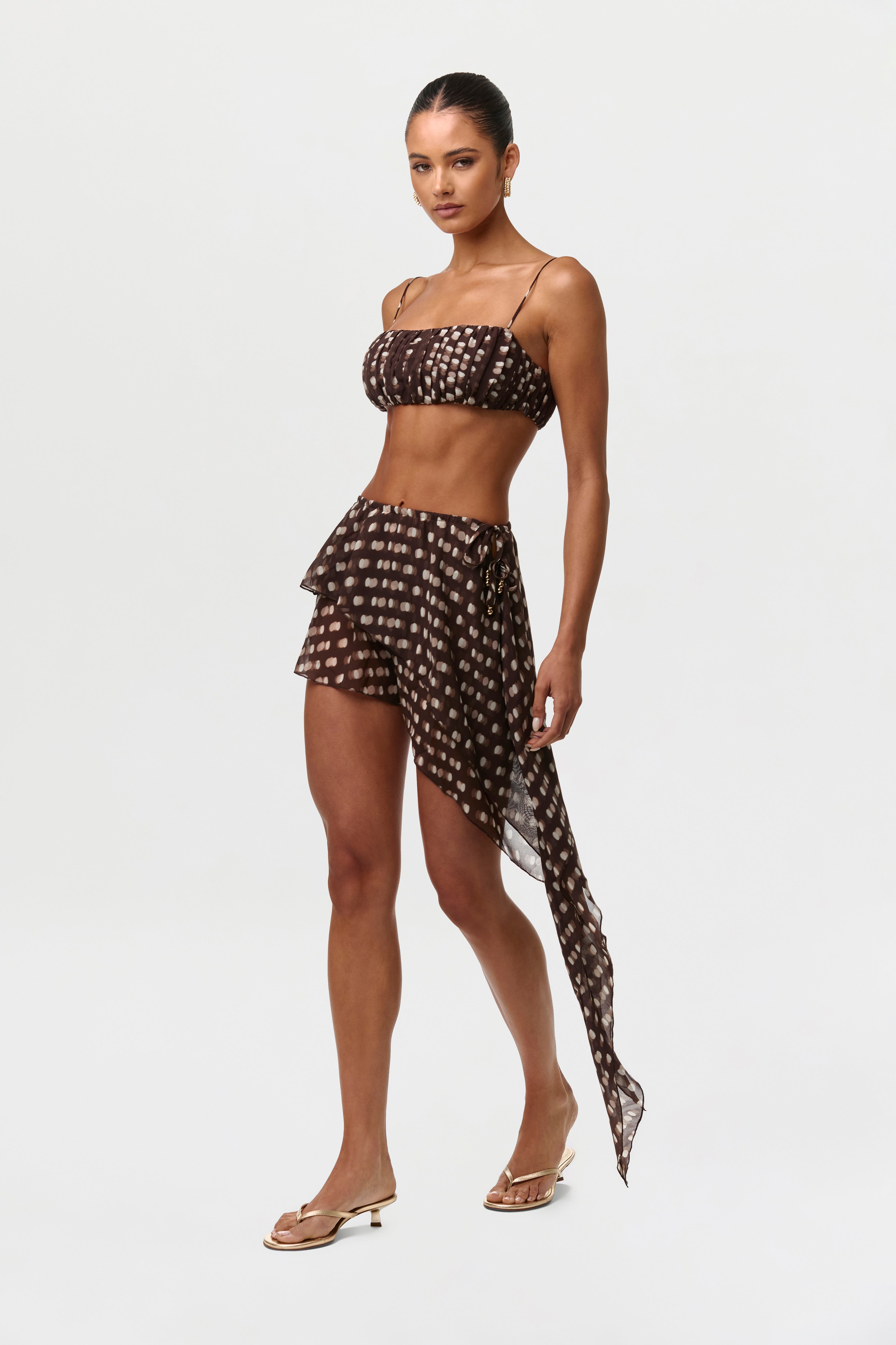 Chiffon Print Mini Skirt