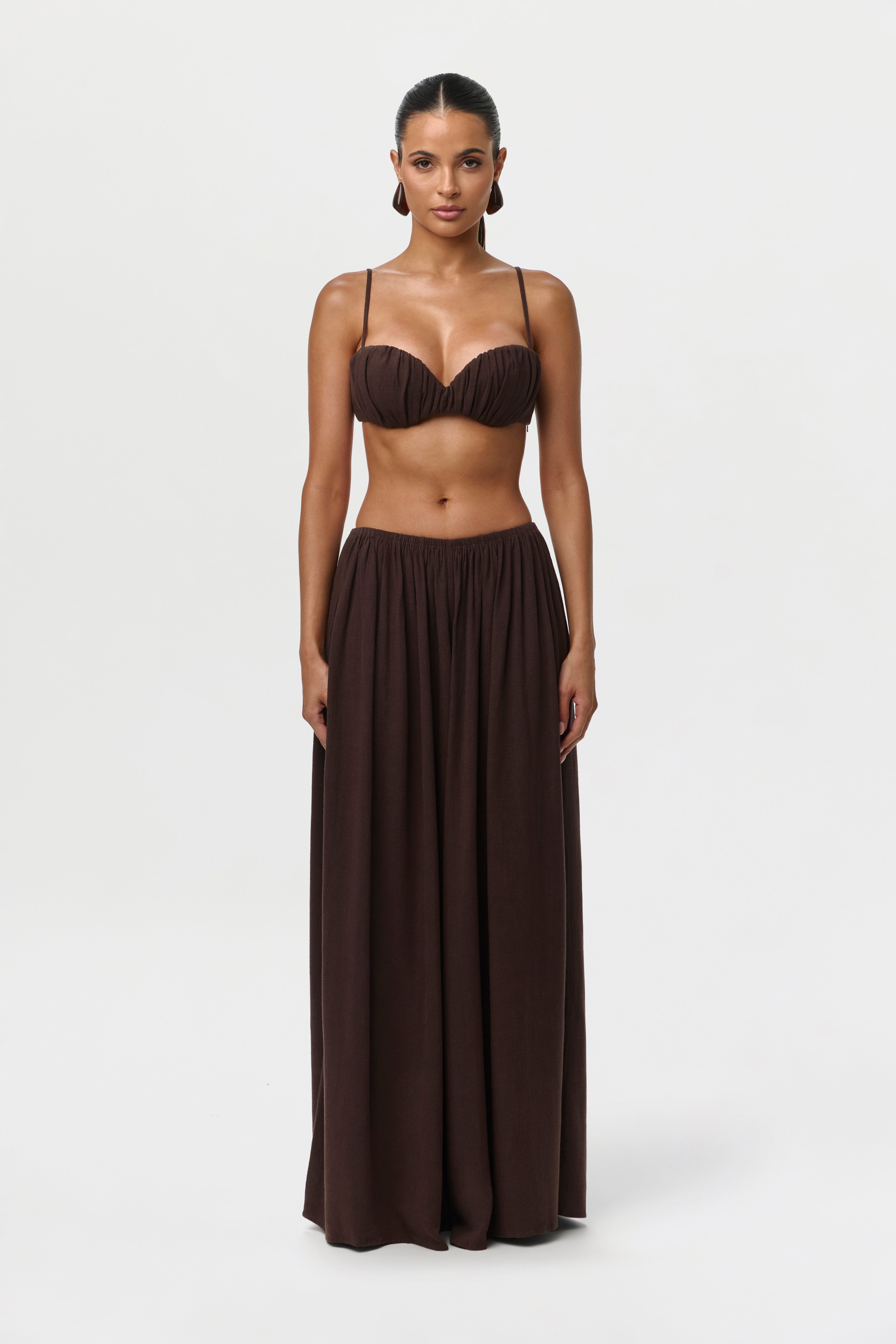 Linen Pleated Wide Leg Pants