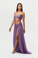 Chiffon Asymmetric Maxi Skirt