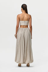 Linen Pinstripe Balloon Pants