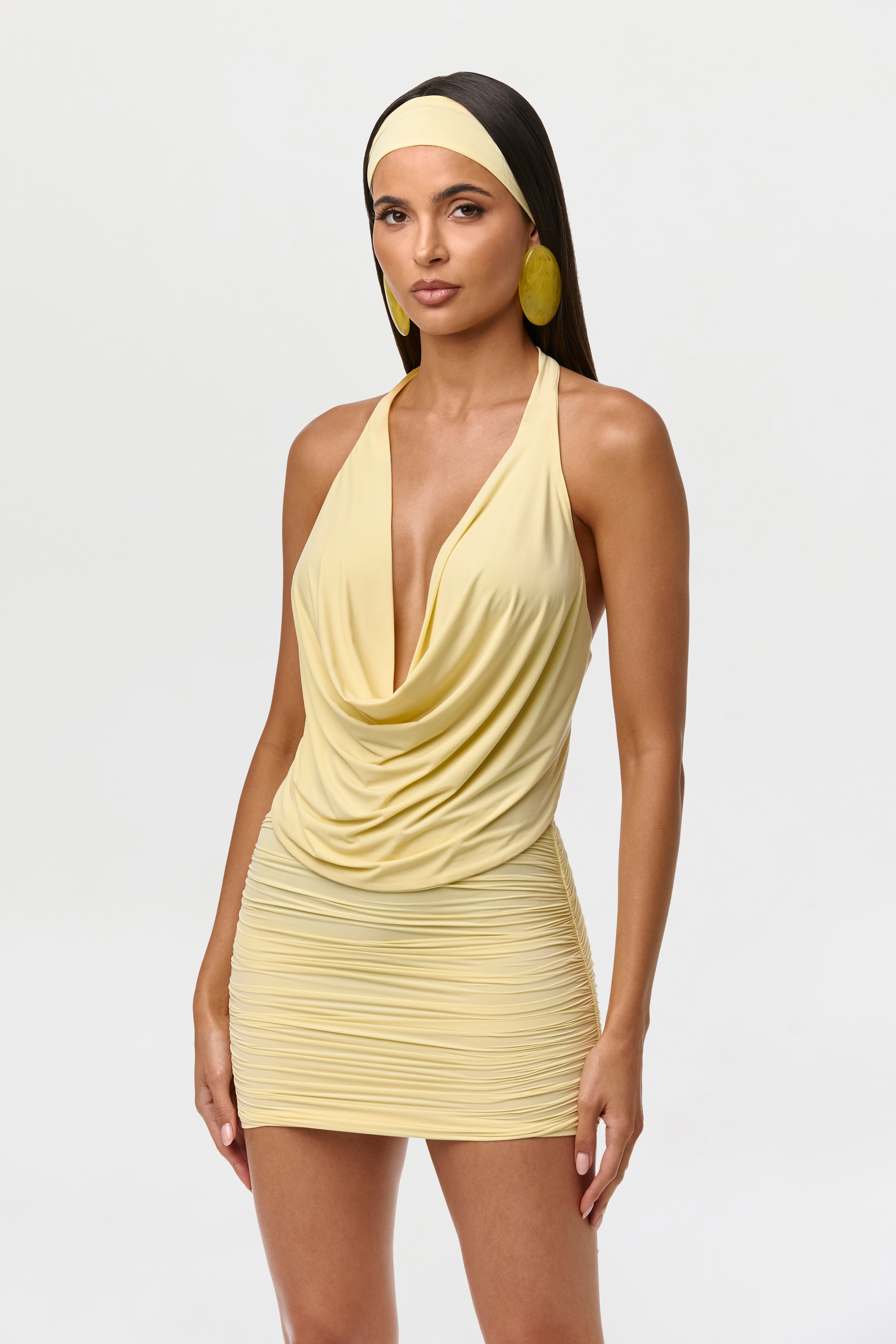 Naked Cowl Drape Halter Top