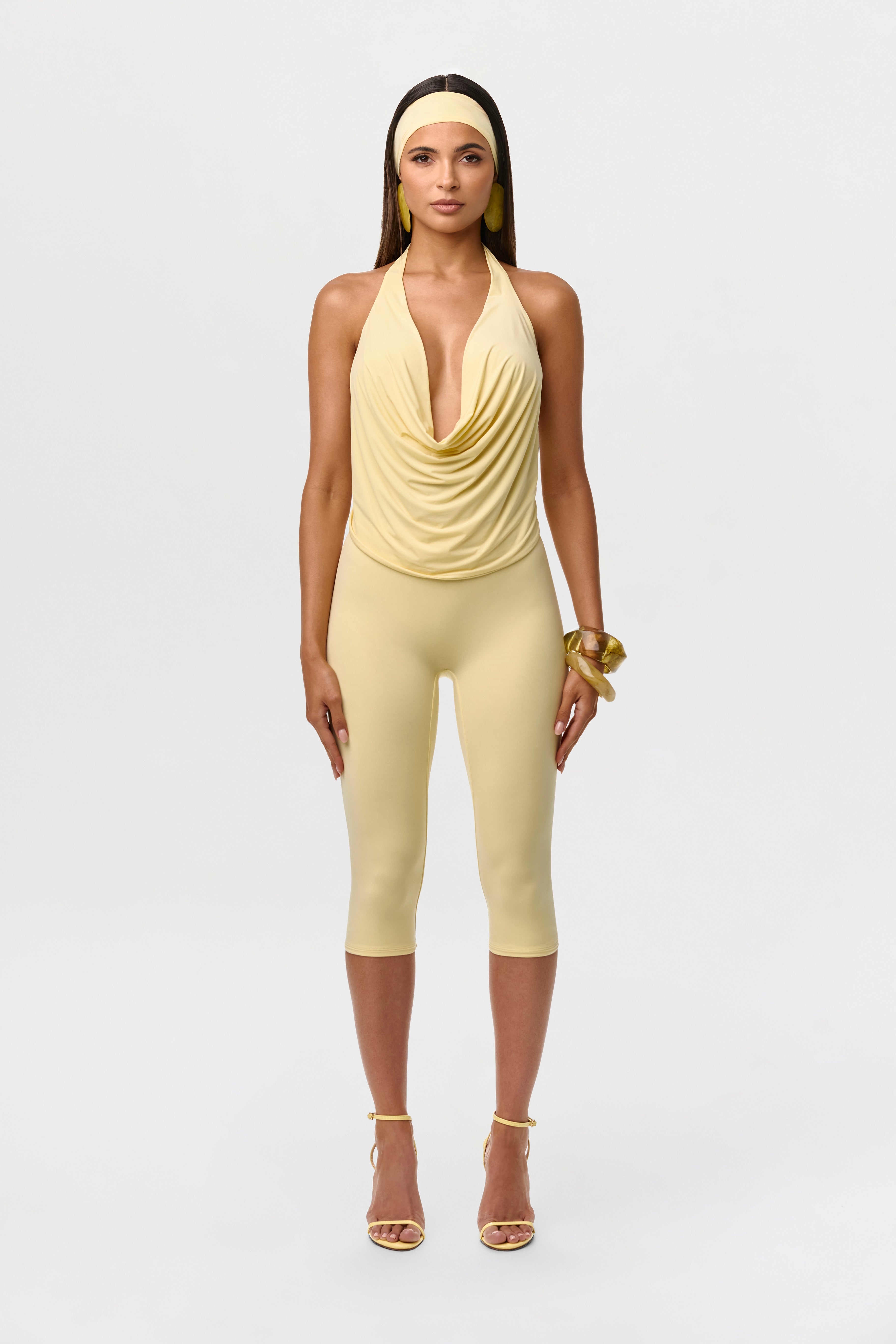 Naked Cowl Drape Halter Top