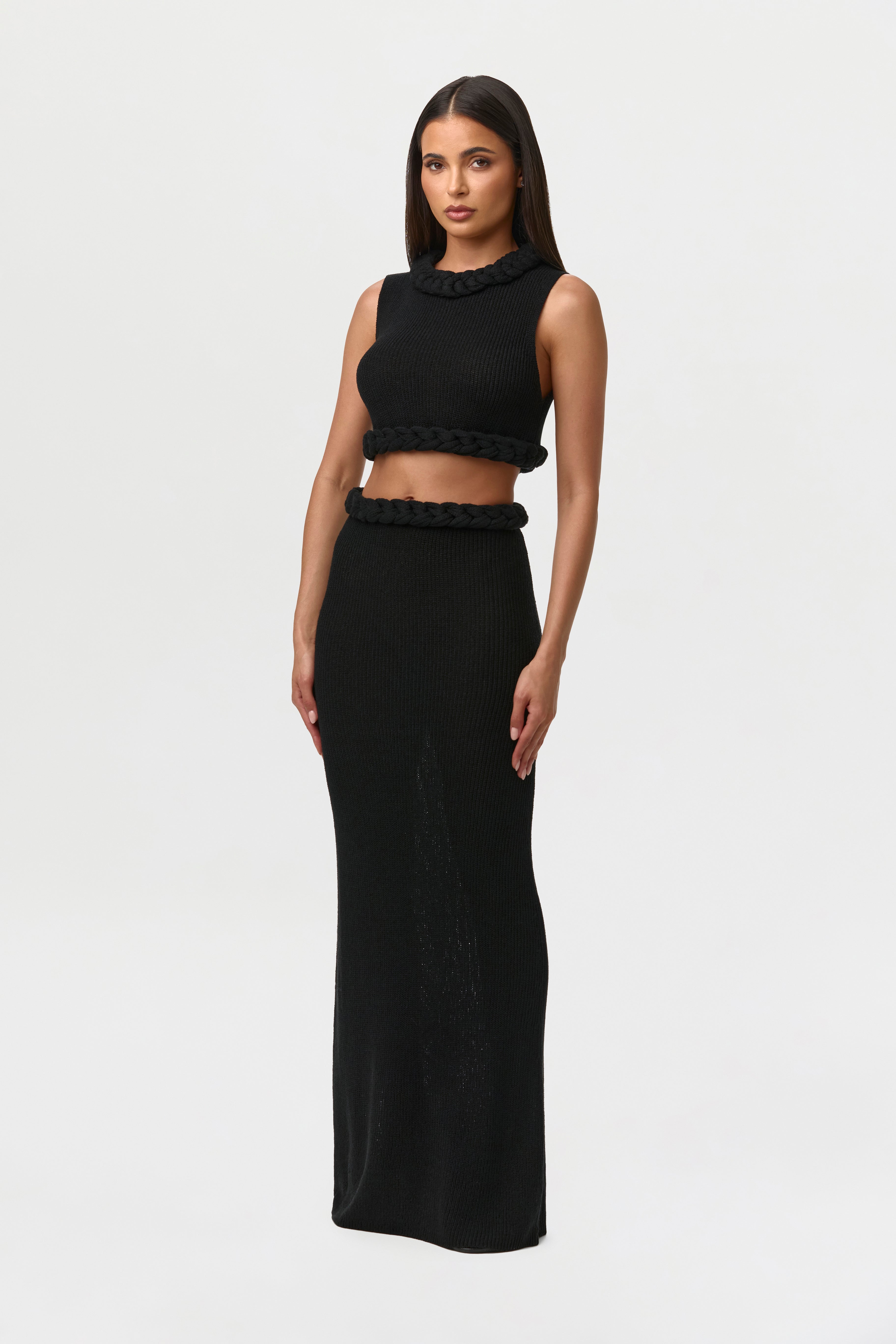 Knit Braid Maxi Skirt