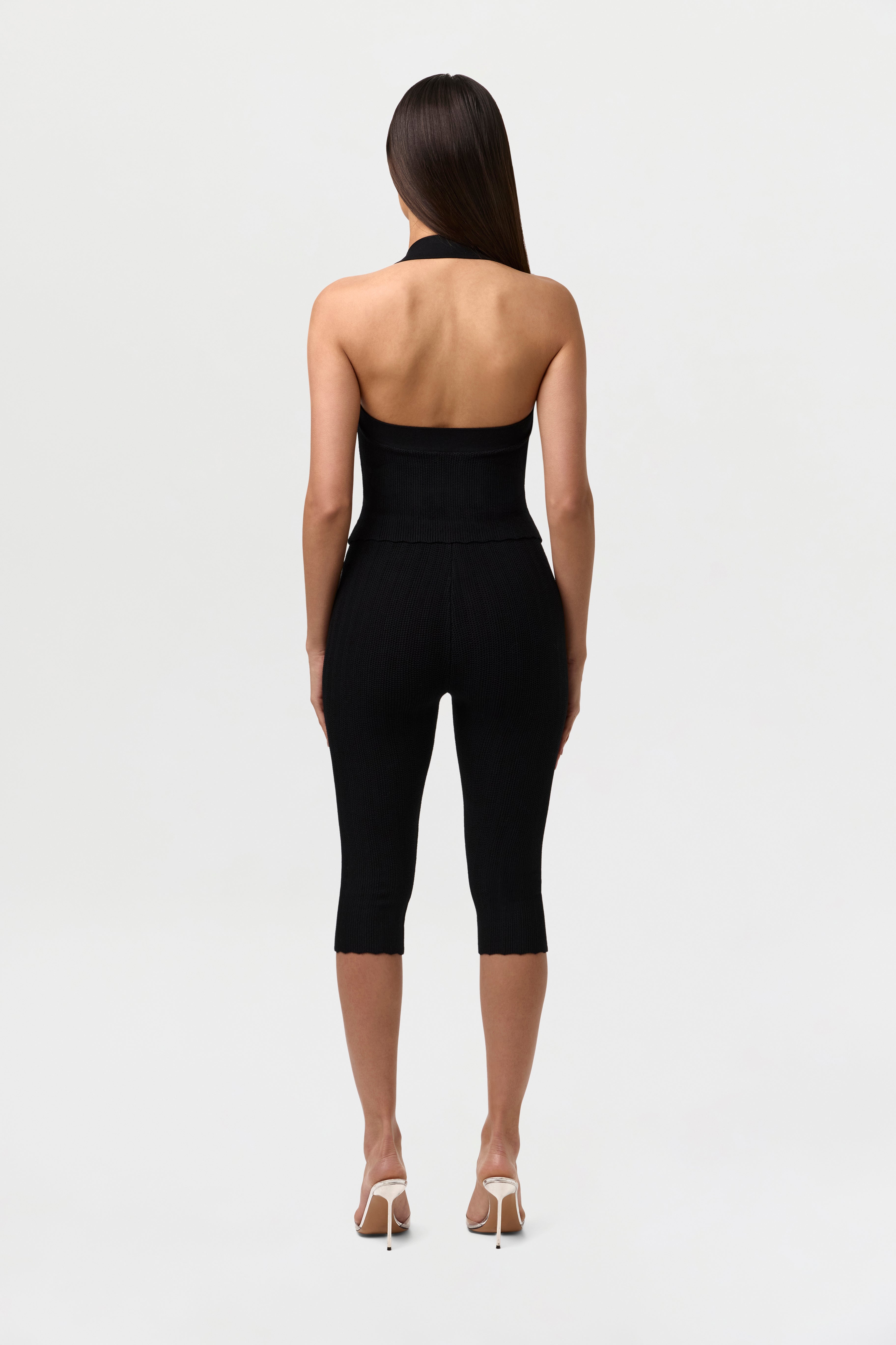 Knit Scallop Capri Leggings