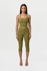 Knit Scallop Capri Leggings