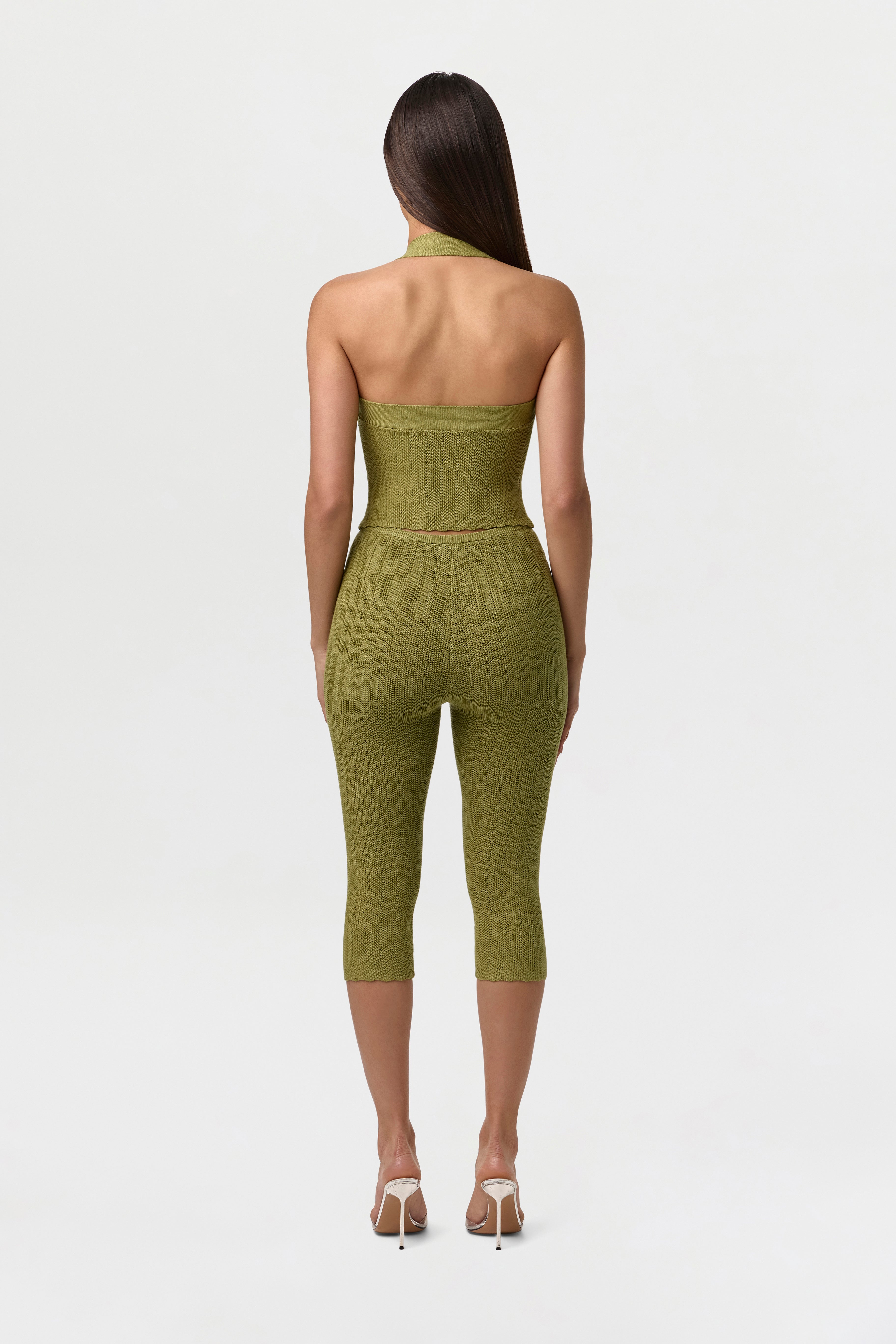 Knit Scallop Capri Leggings