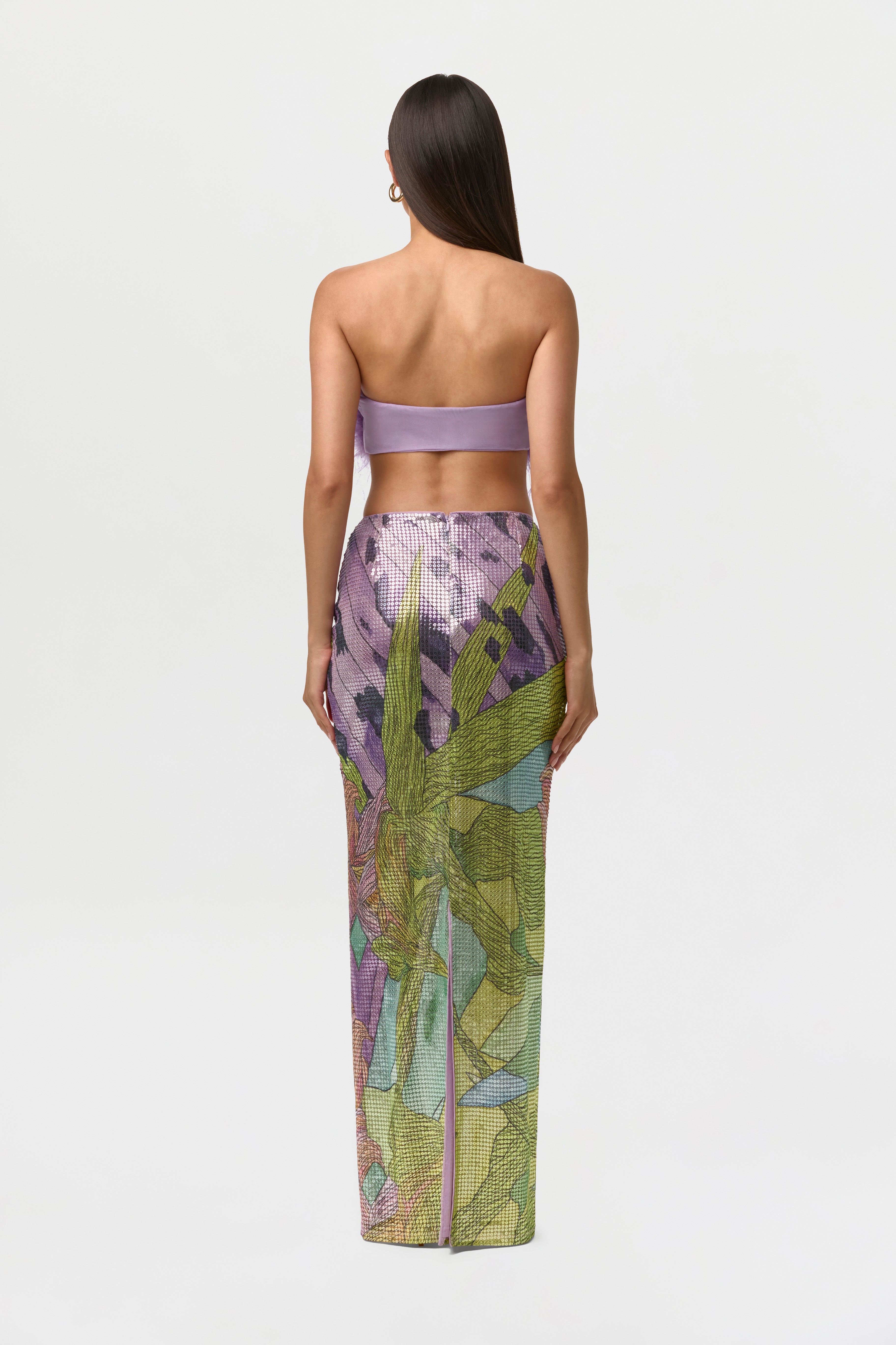 Sequin Print Maxi Skirt