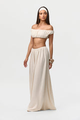 Linen Pleated Wide Leg Pants