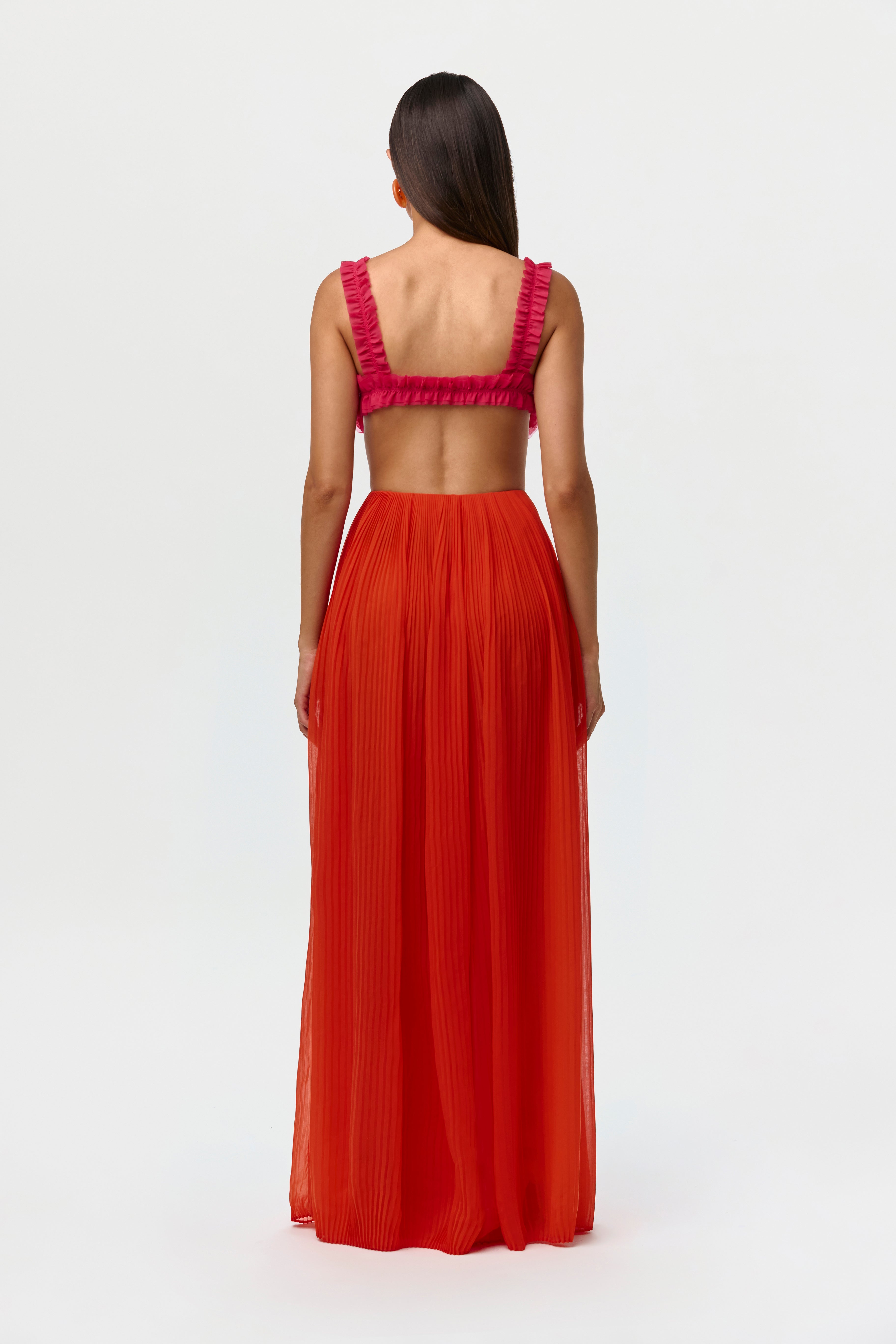 Chiffon Pleated Wide Leg Pants