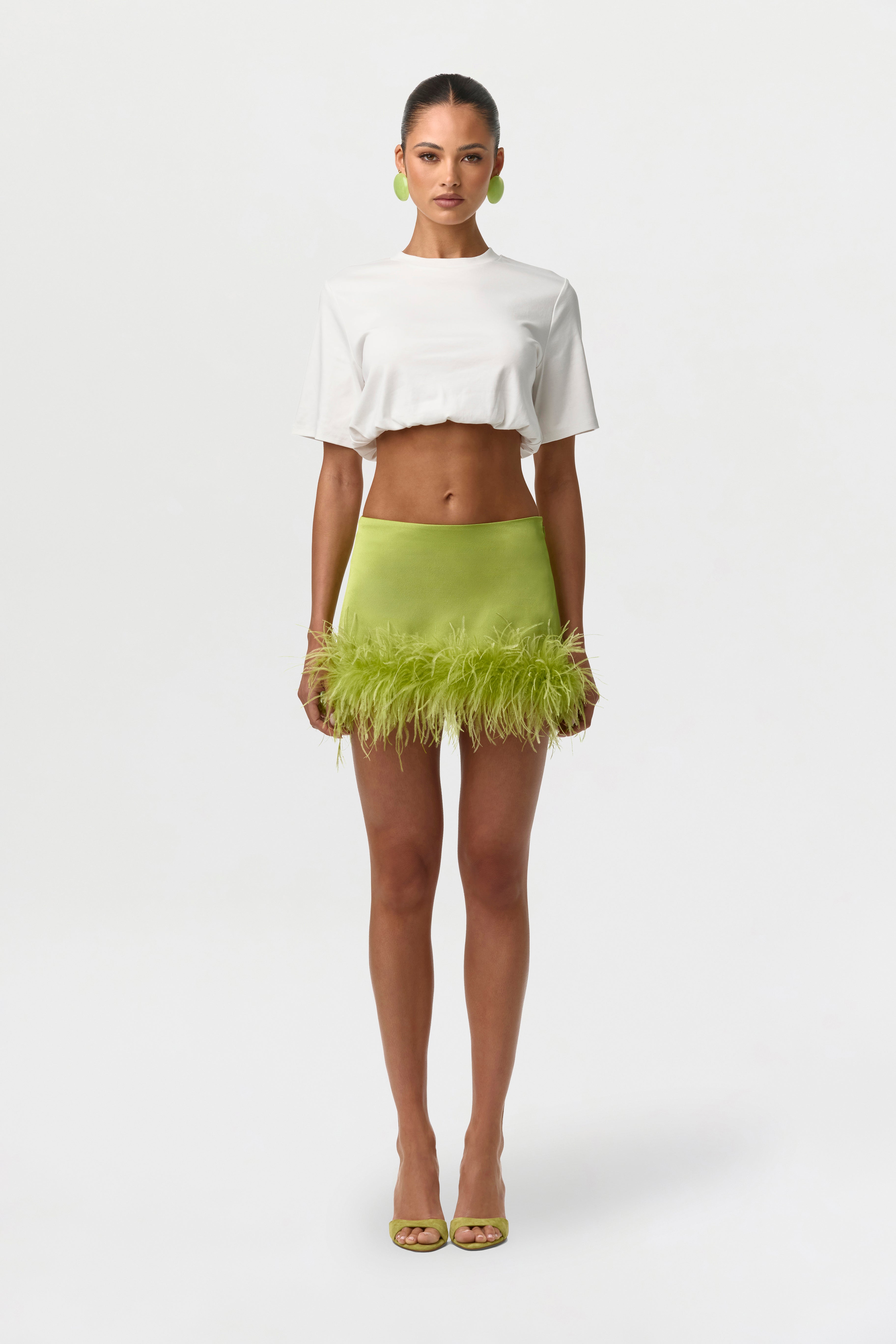 Cotton Crew Crop Top Shirt