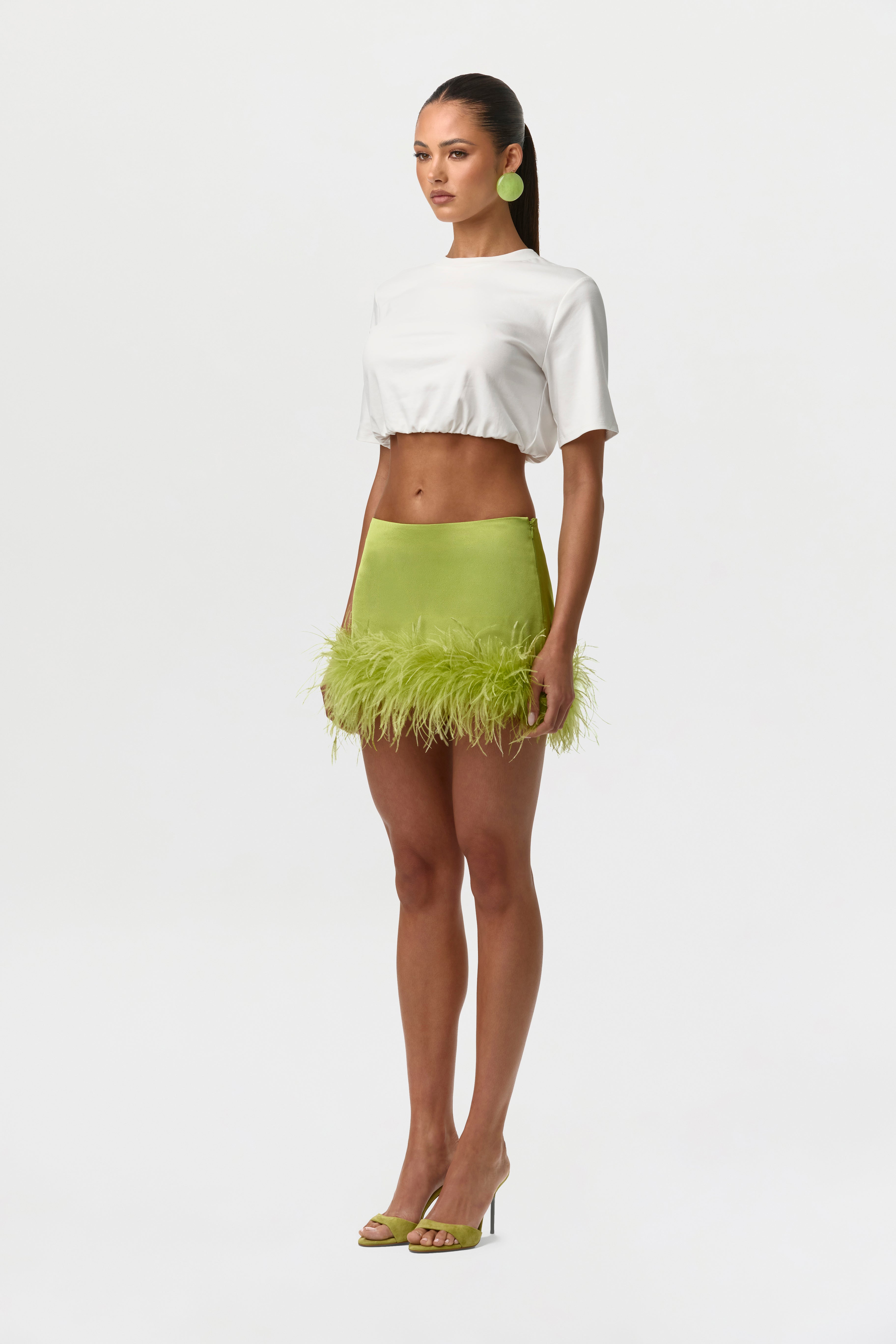 Cotton Crew Crop Top Shirt