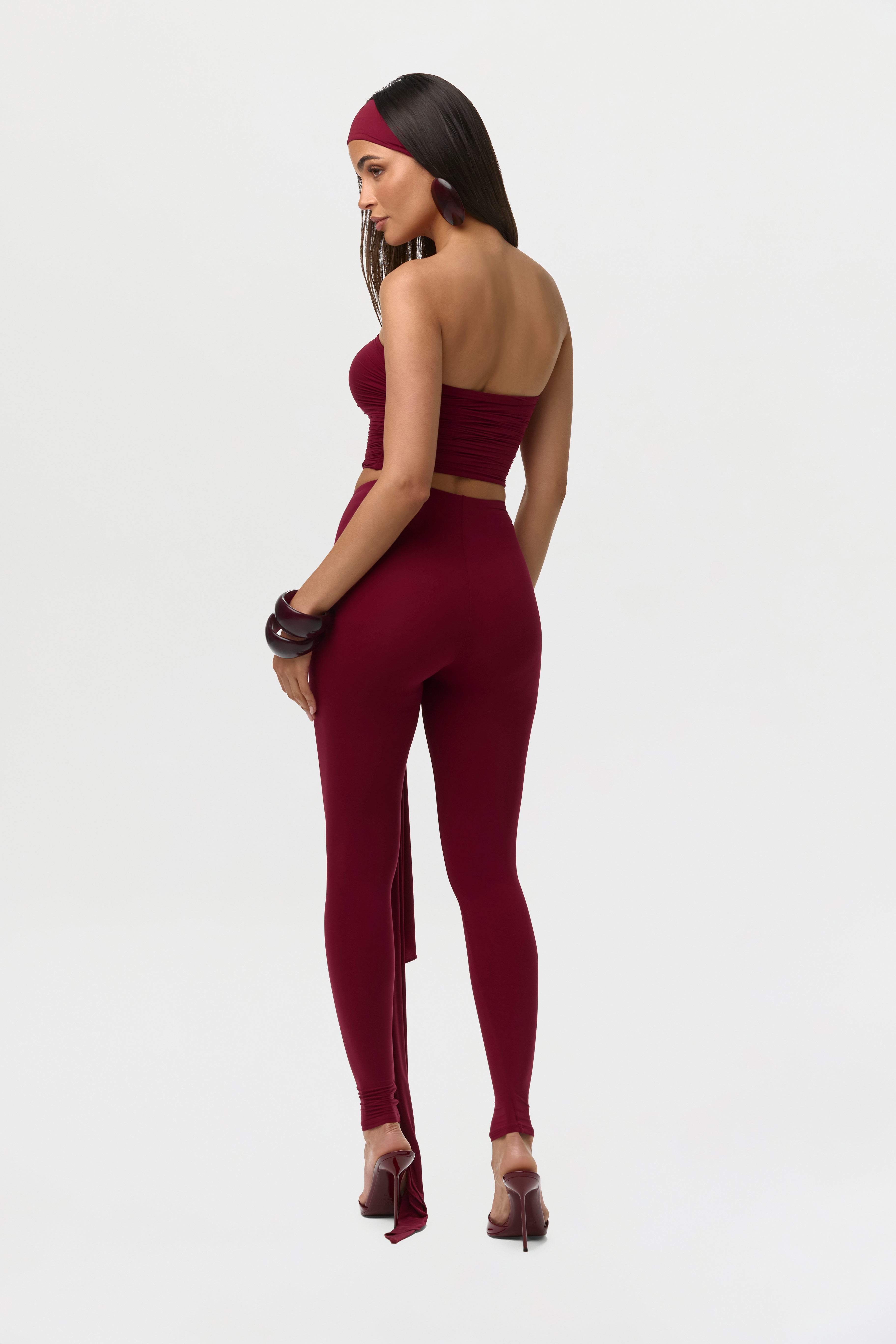 Naked V-Waist Drape Leggings