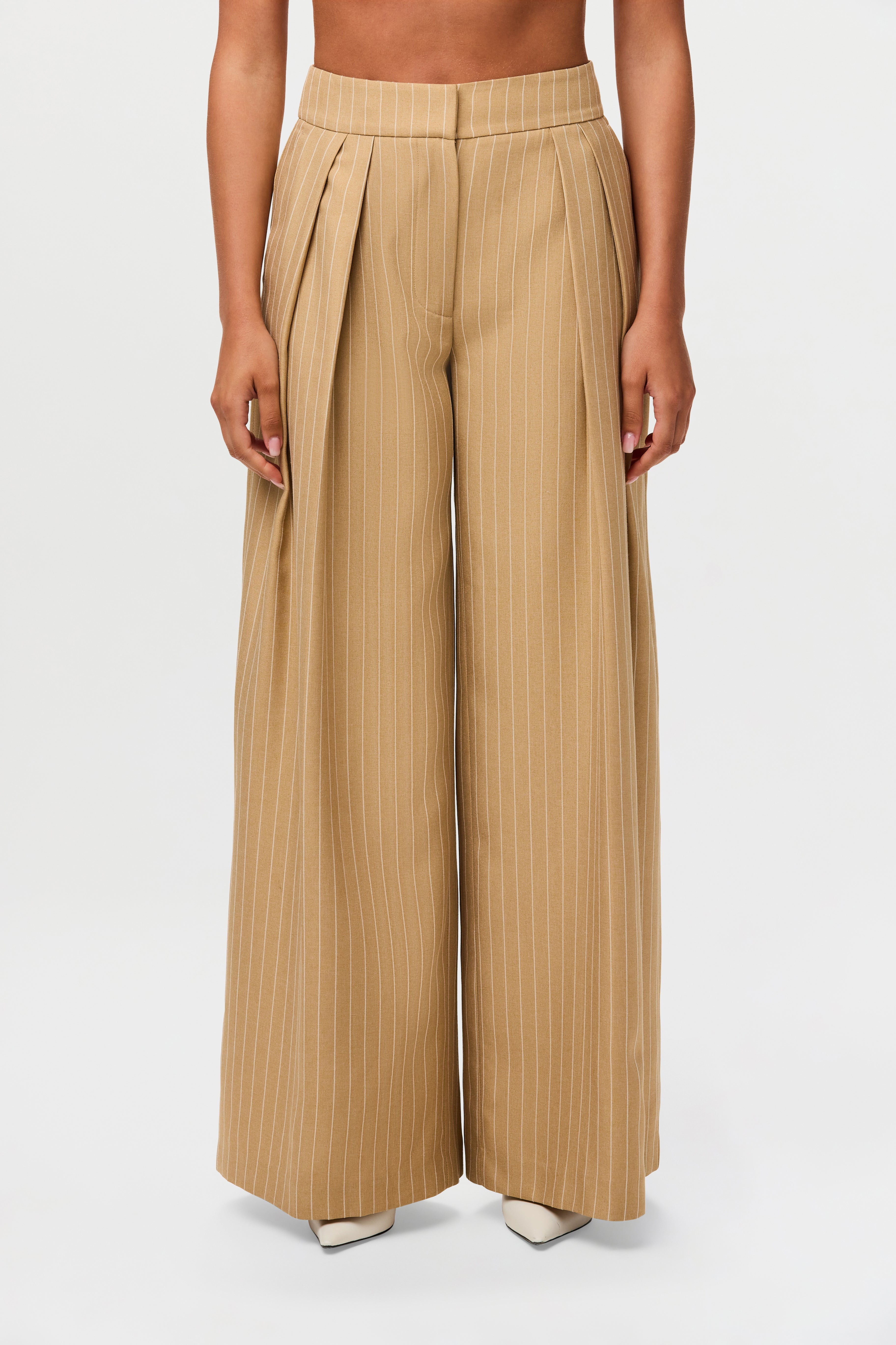 Suiting Pinstripe Wide-Leg Pant