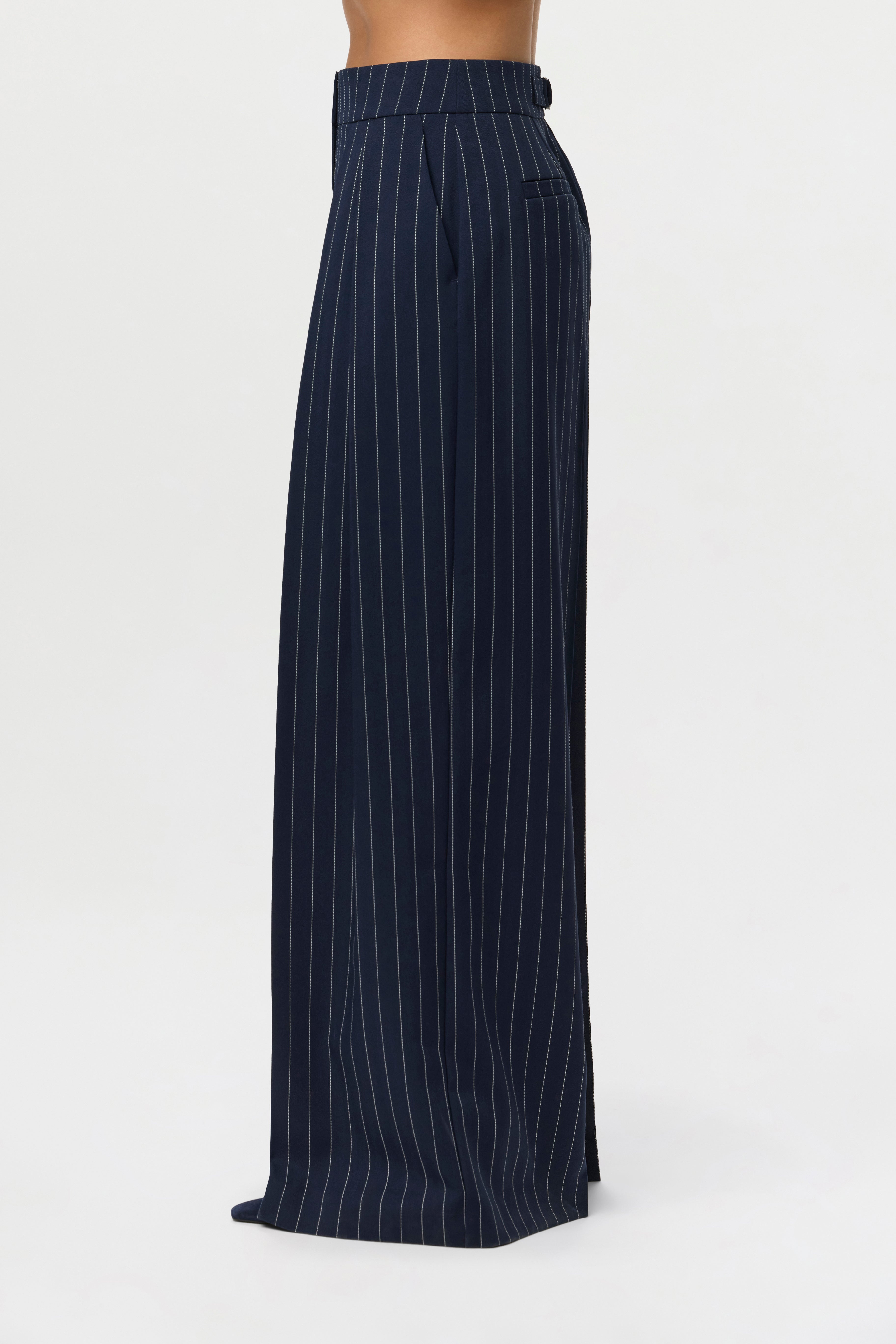 Suiting Pinstripe Wide-Leg Pant