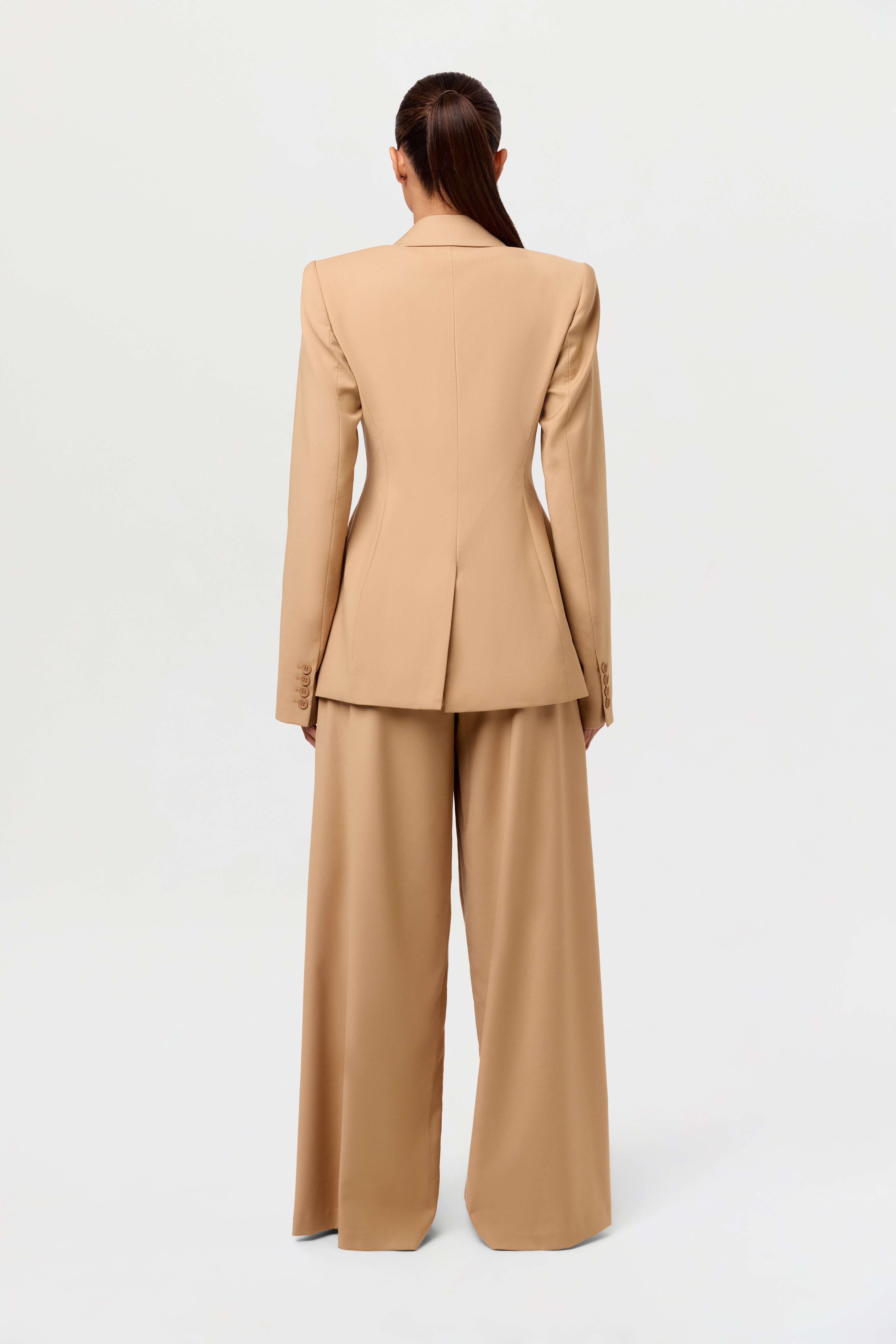 Suiting Pleated Wide-Leg Pant