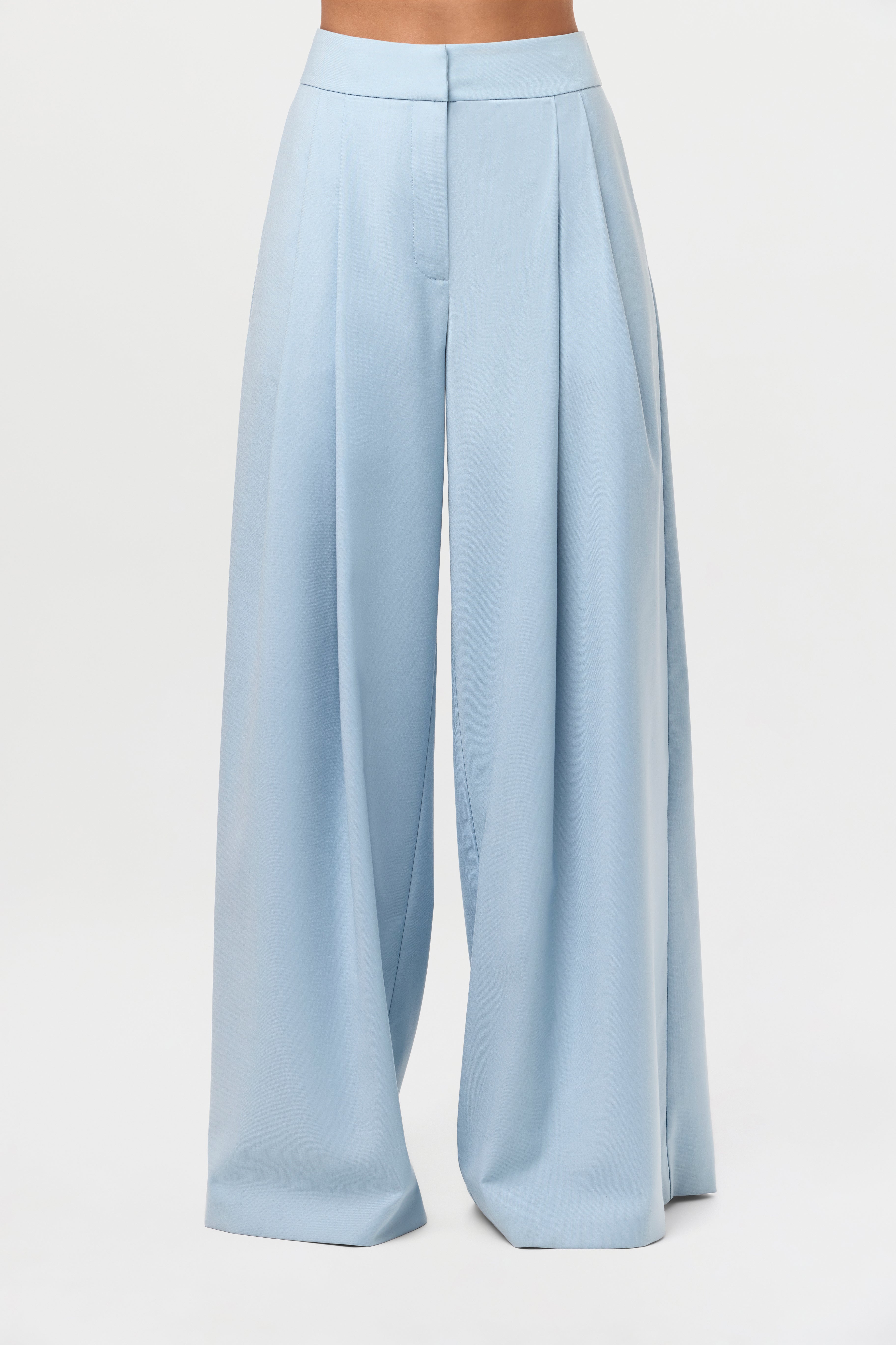 Suiting Pleated Wide-Leg Pant