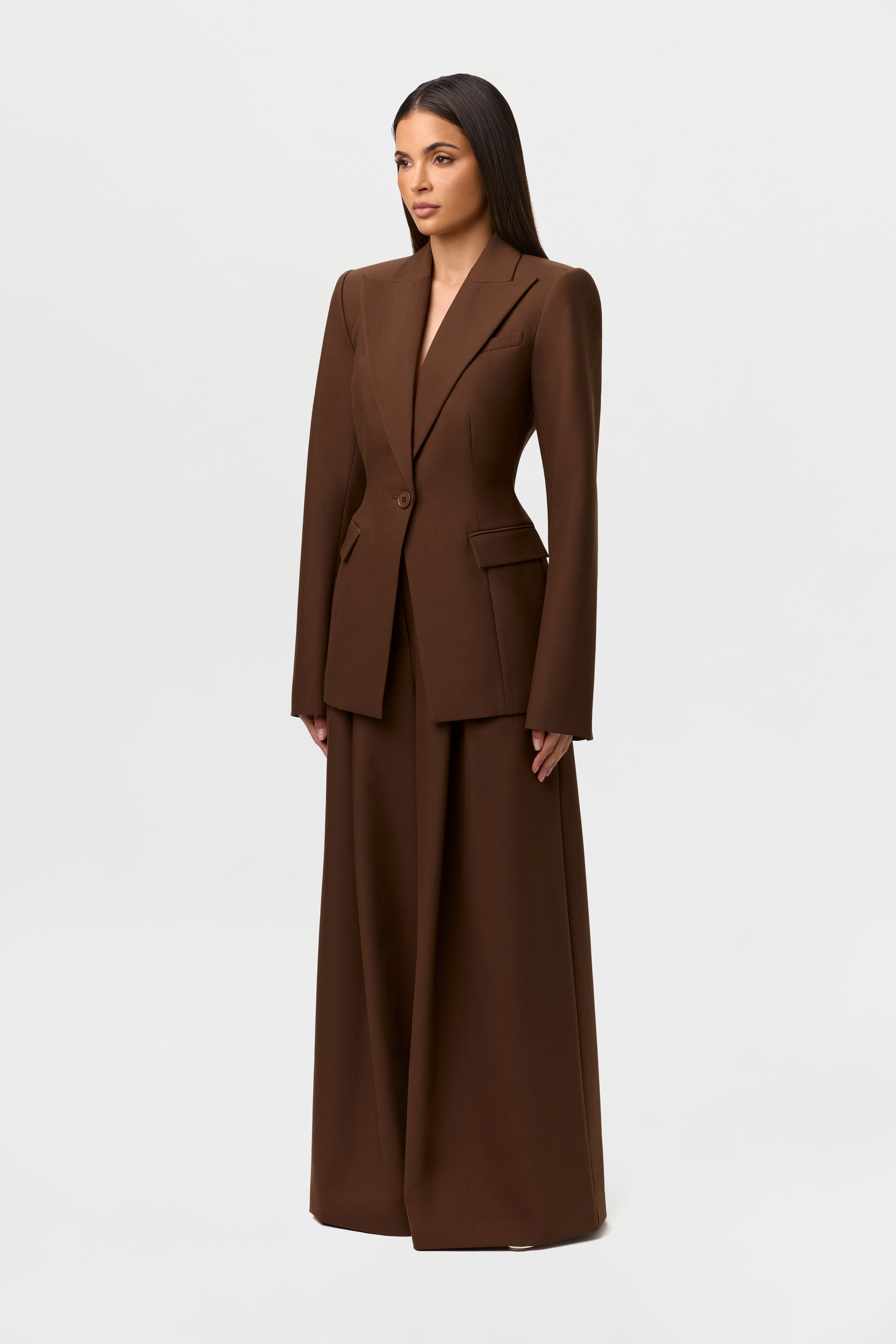 Suiting Pleated Wide-Leg Pant