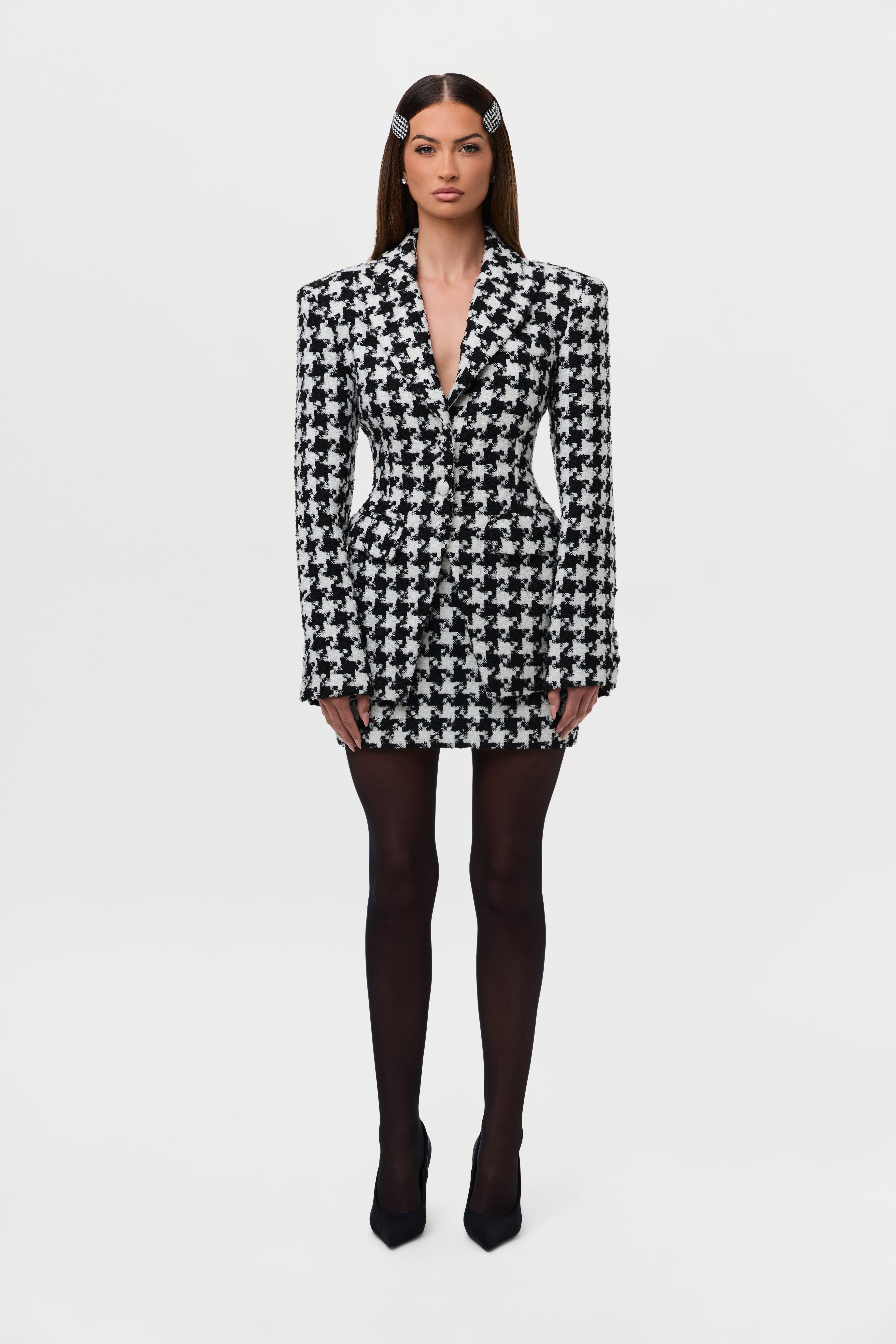 Tweed Houndstooth Mini Skirt