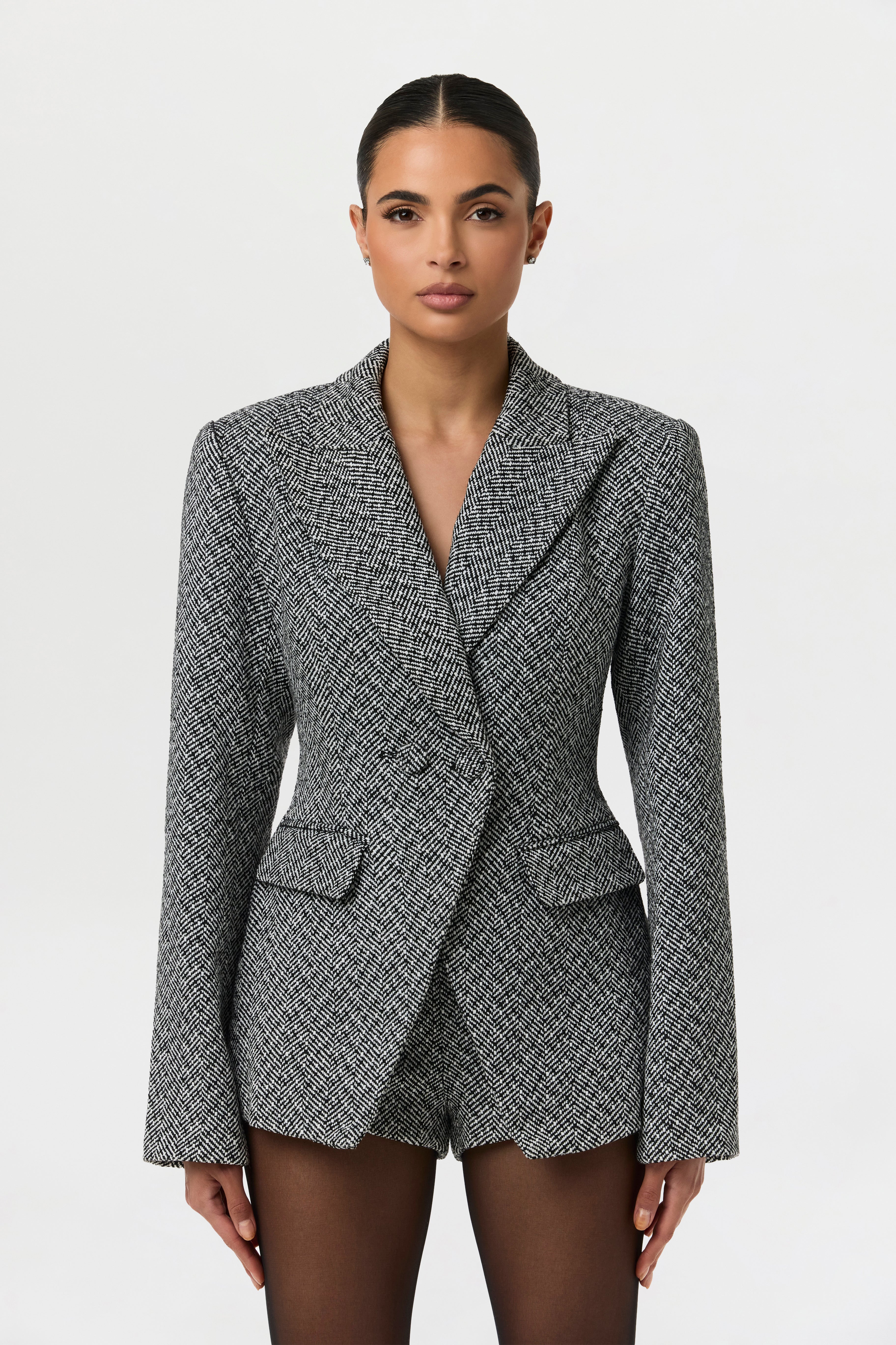 Chevron Suited Hot Pants