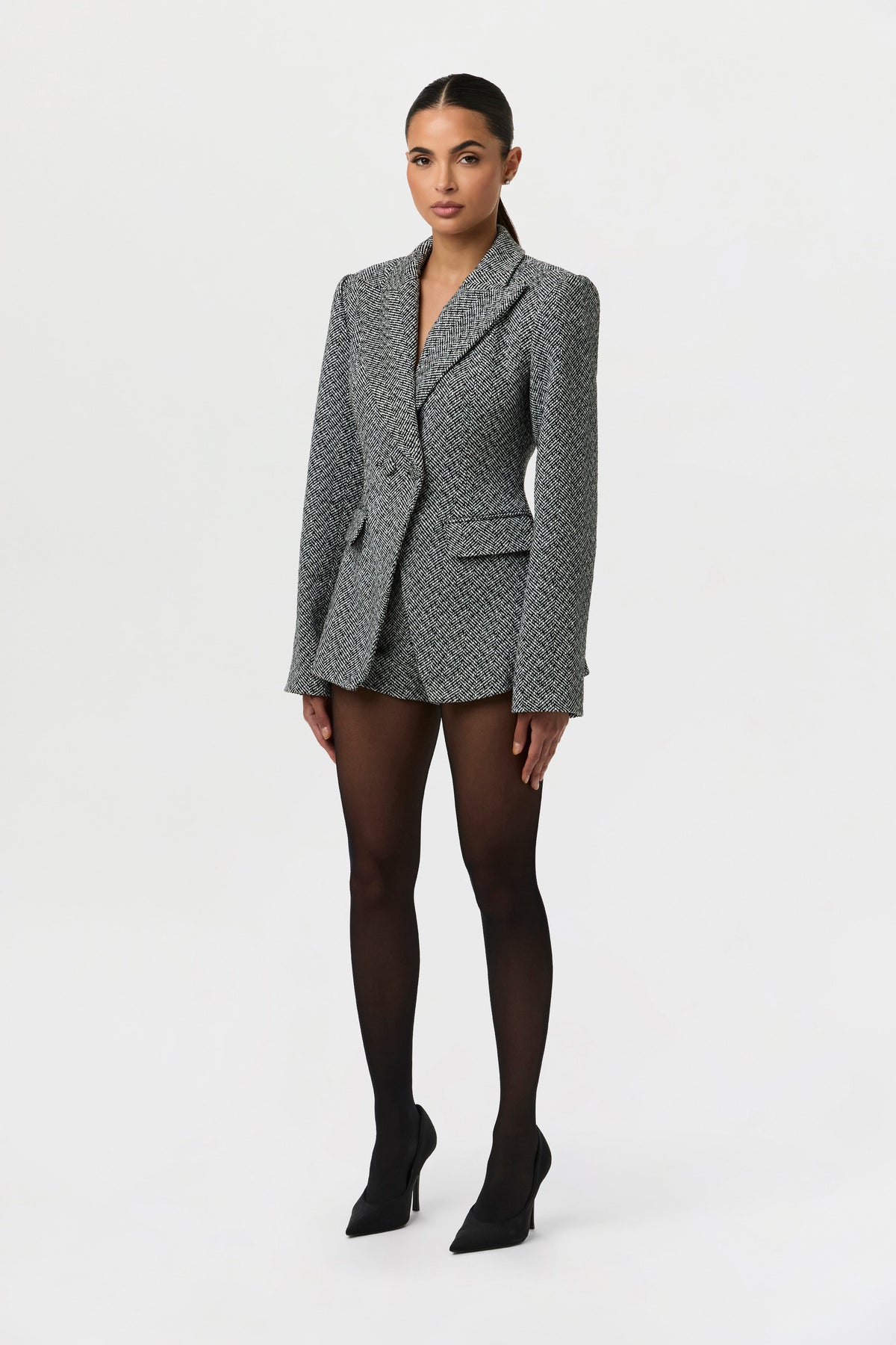 Chevron Suited Hot Pants