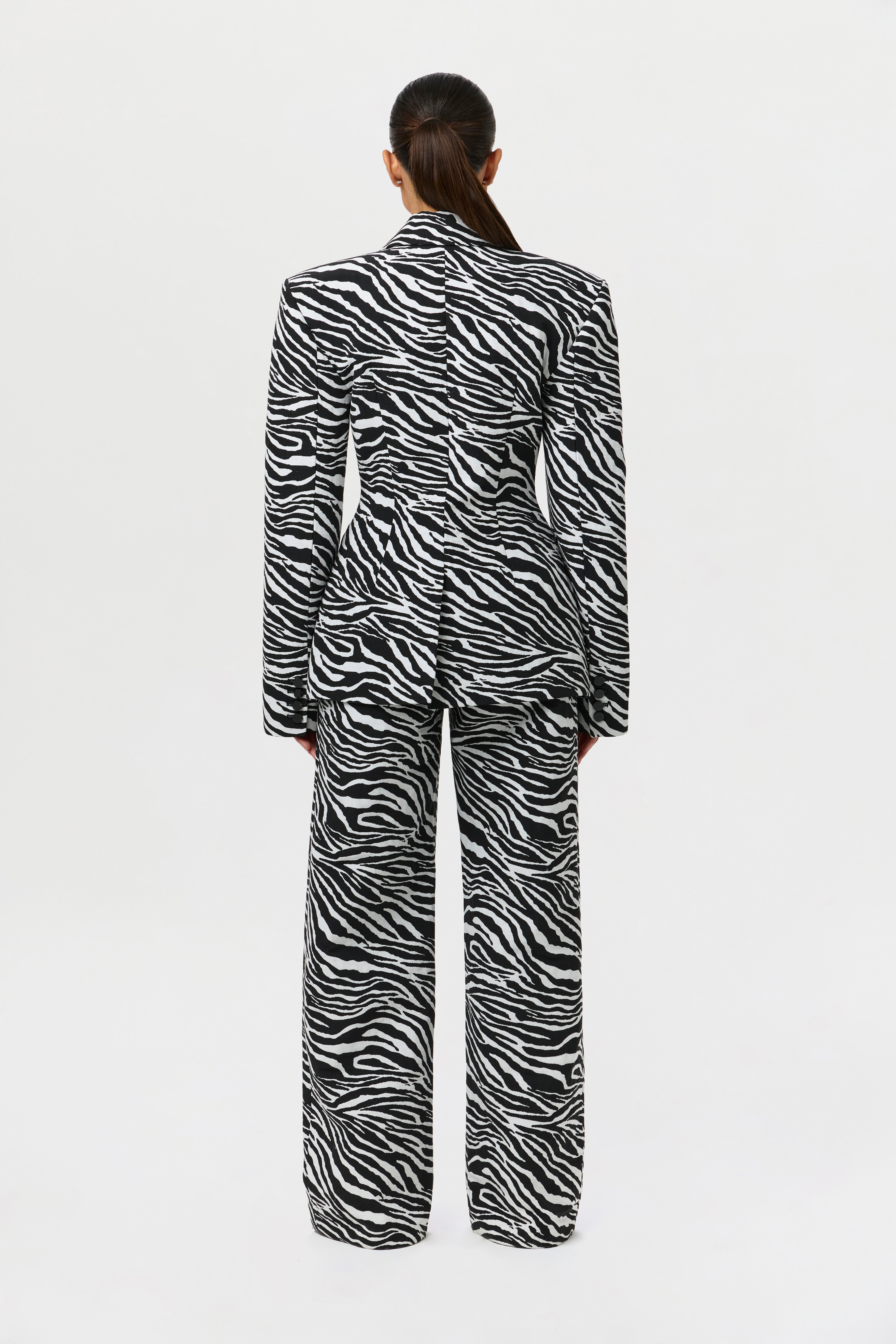 Suiting Zebra Jacquard Wide-Leg Pant