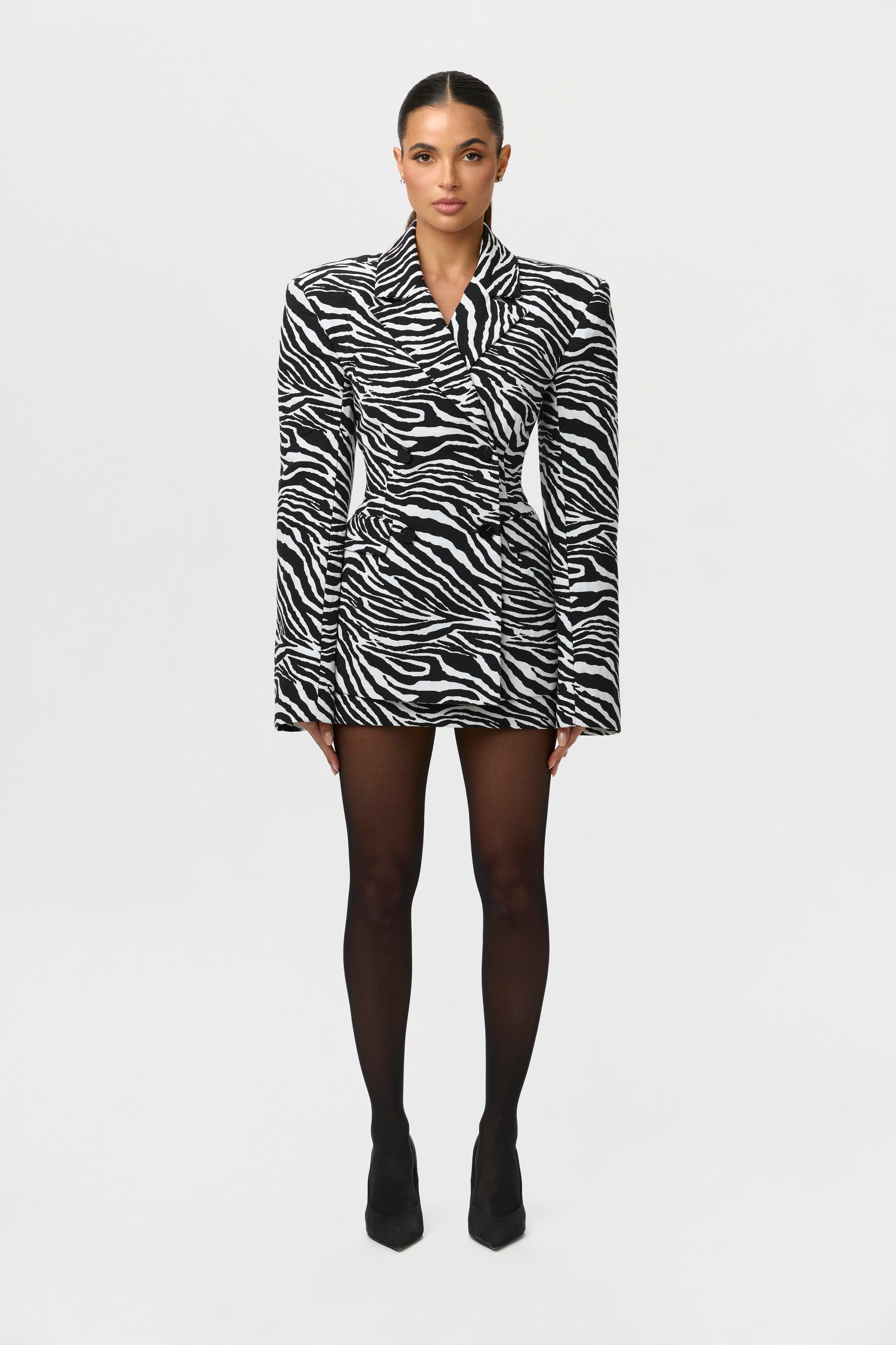 Suiting Zebra Jacquard Mini Skirt