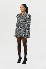 Suiting Zebra Jacquard Mini Skirt