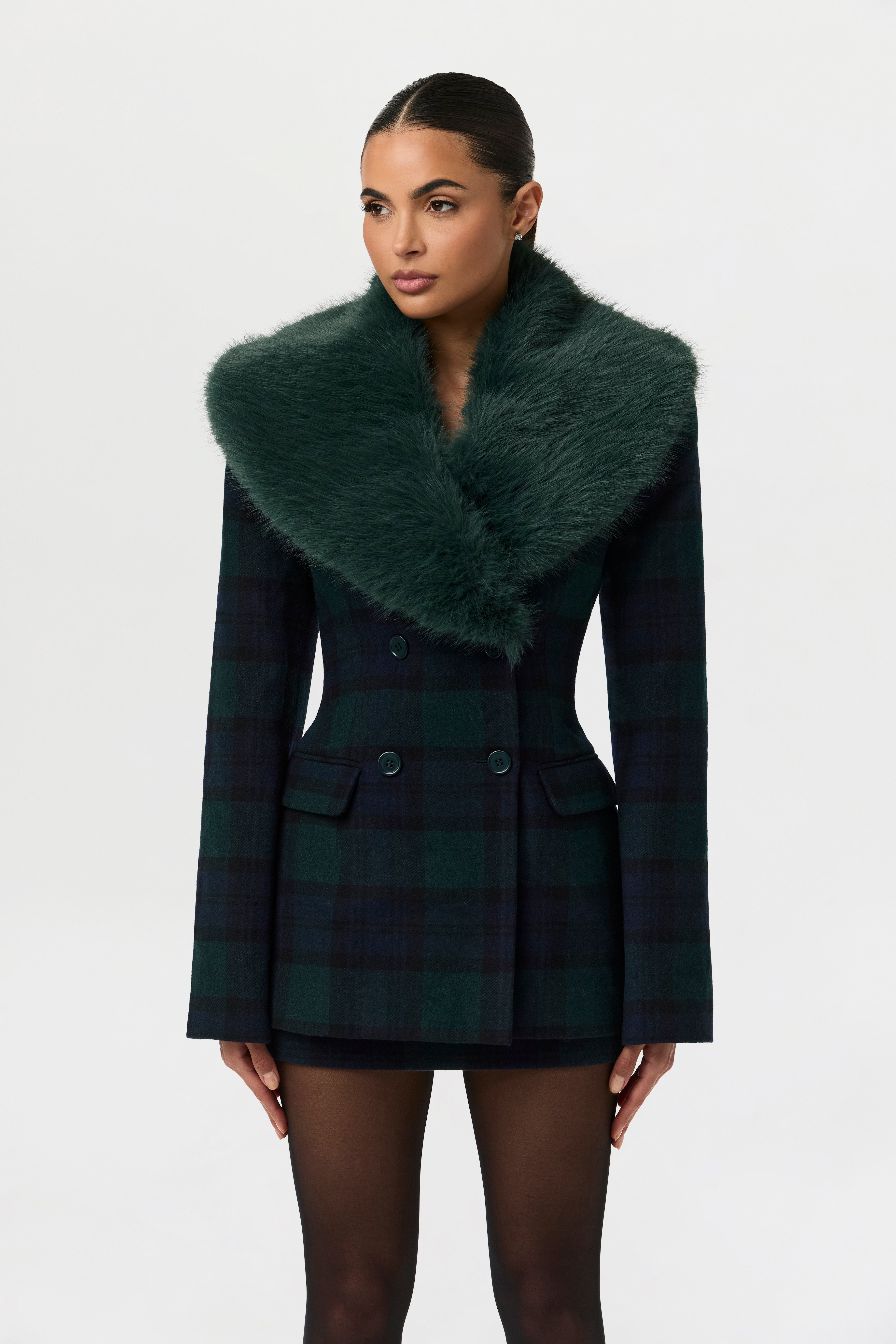 Suiting Plaid Mini Skirt