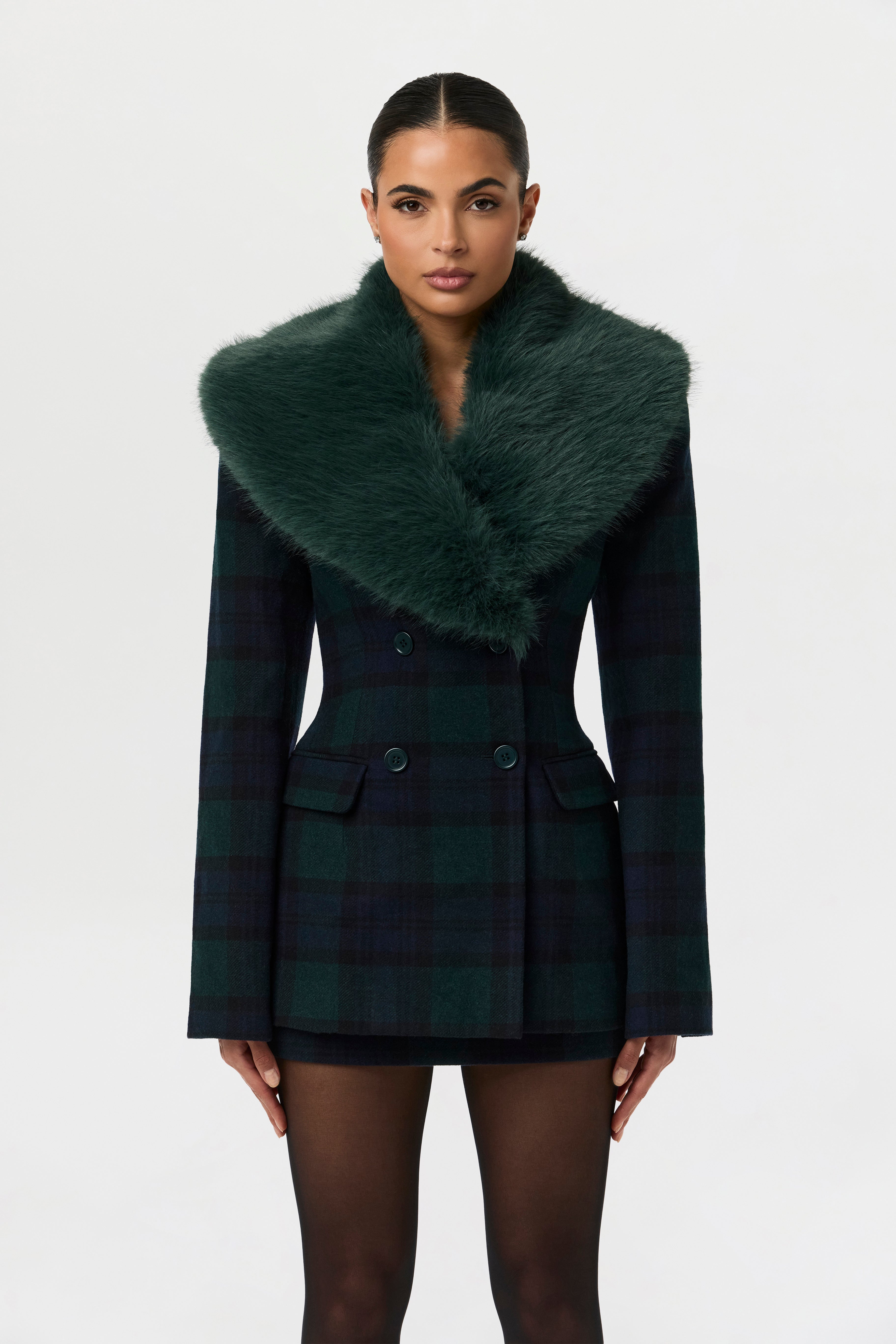 Suiting Plaid Mini Skirt