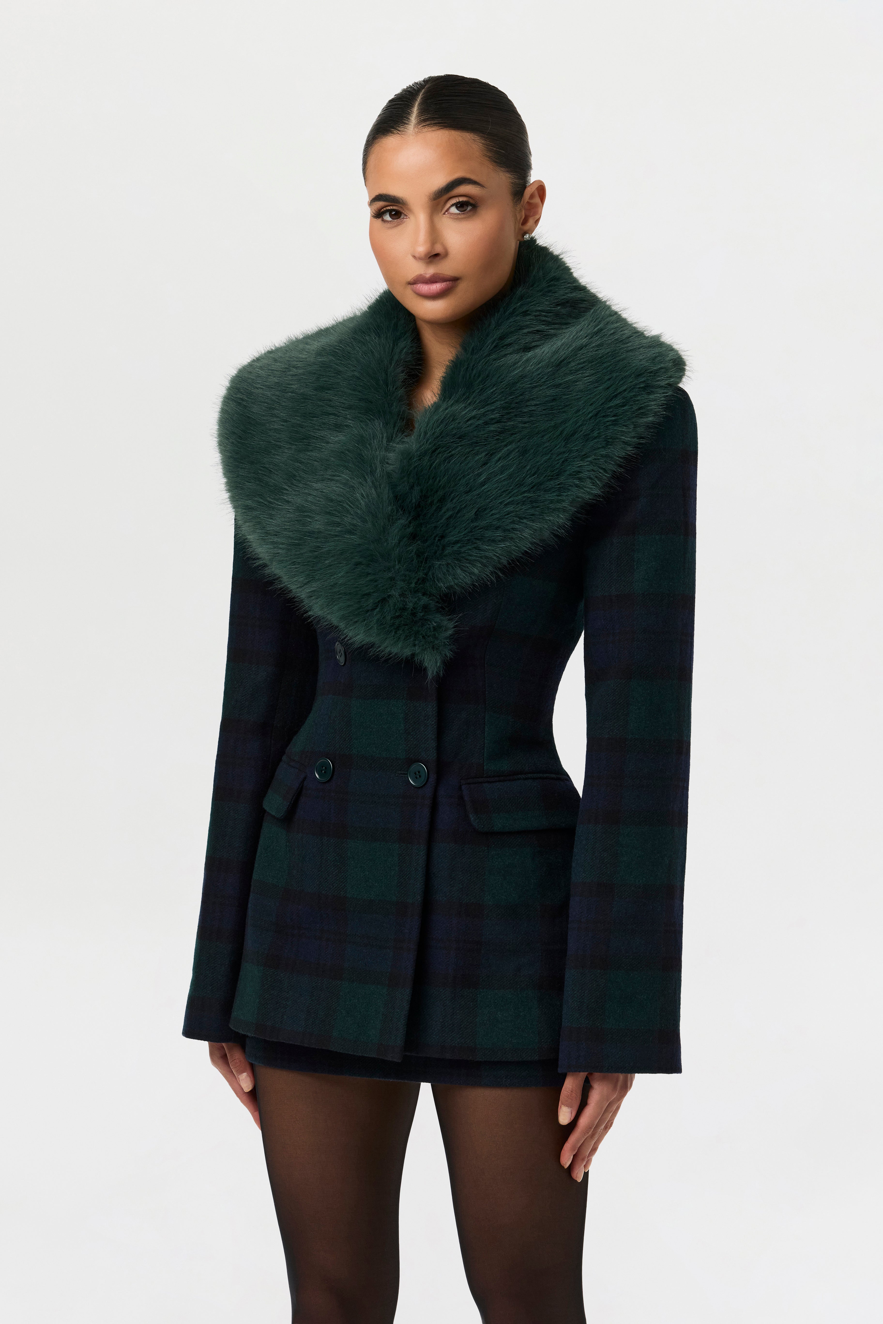 Suiting Plaid Mini Skirt
