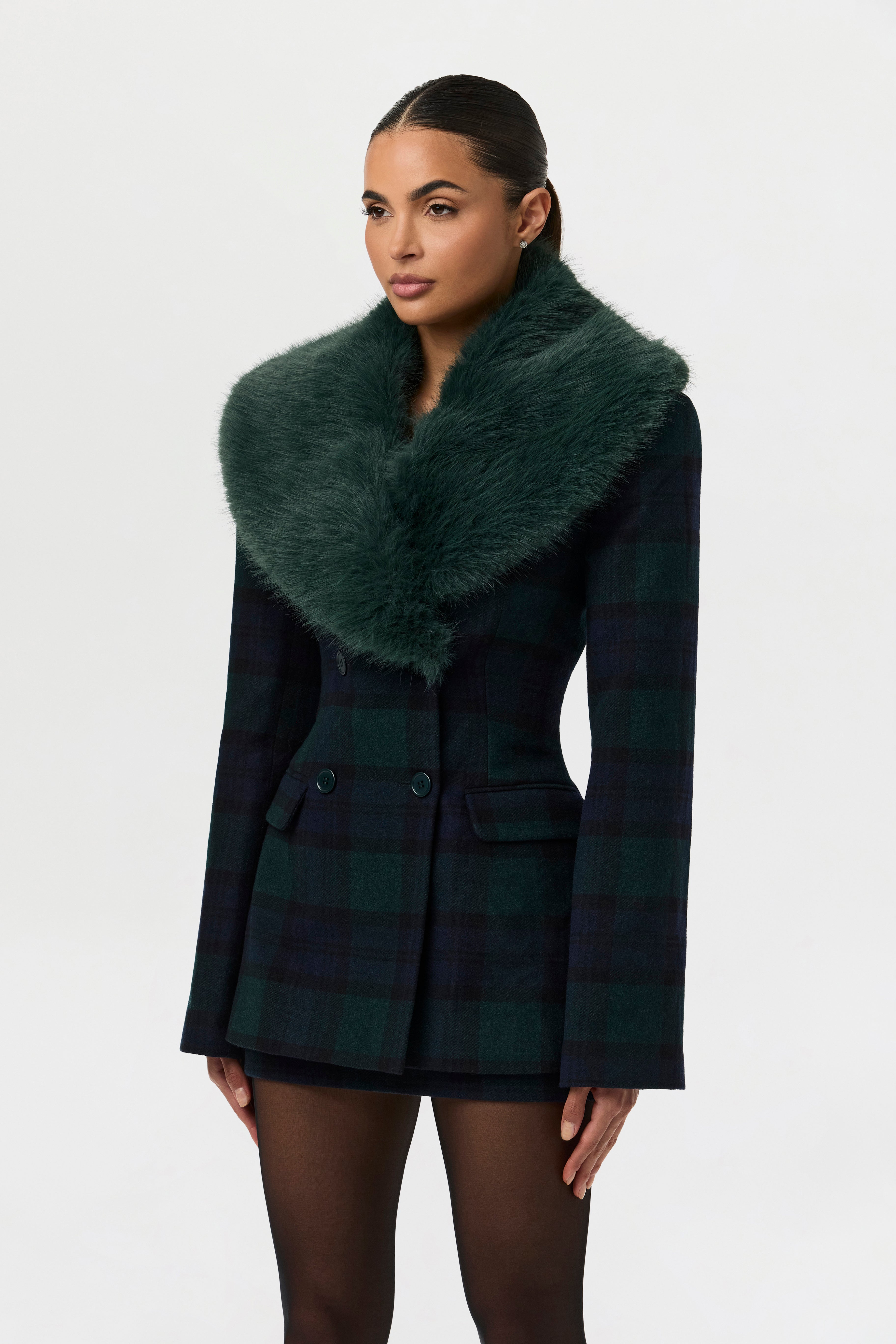 Suiting Plaid Mini Skirt