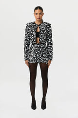 Geometric Sequin Mini Skirt