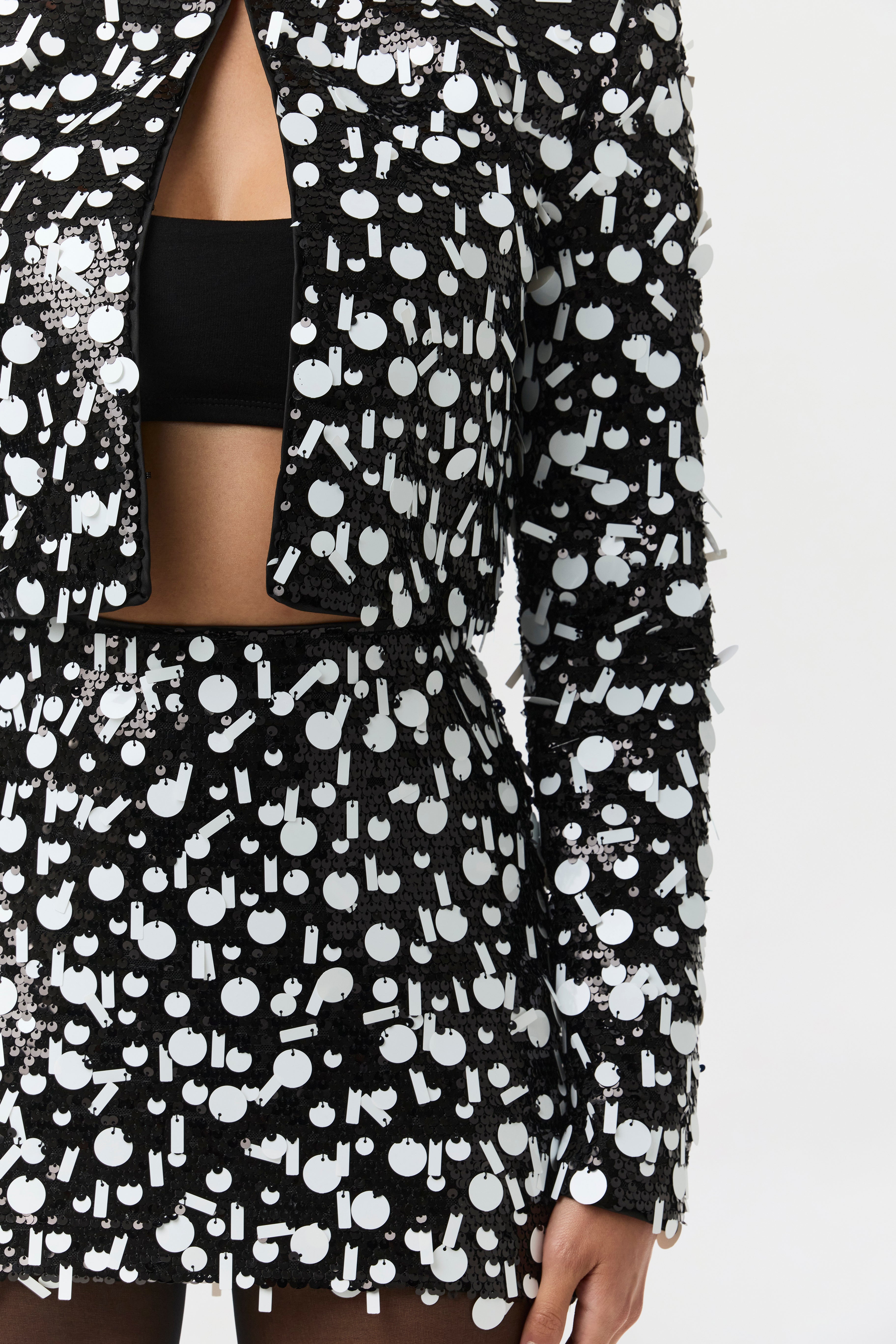 Geometric Sequin Mini Skirt