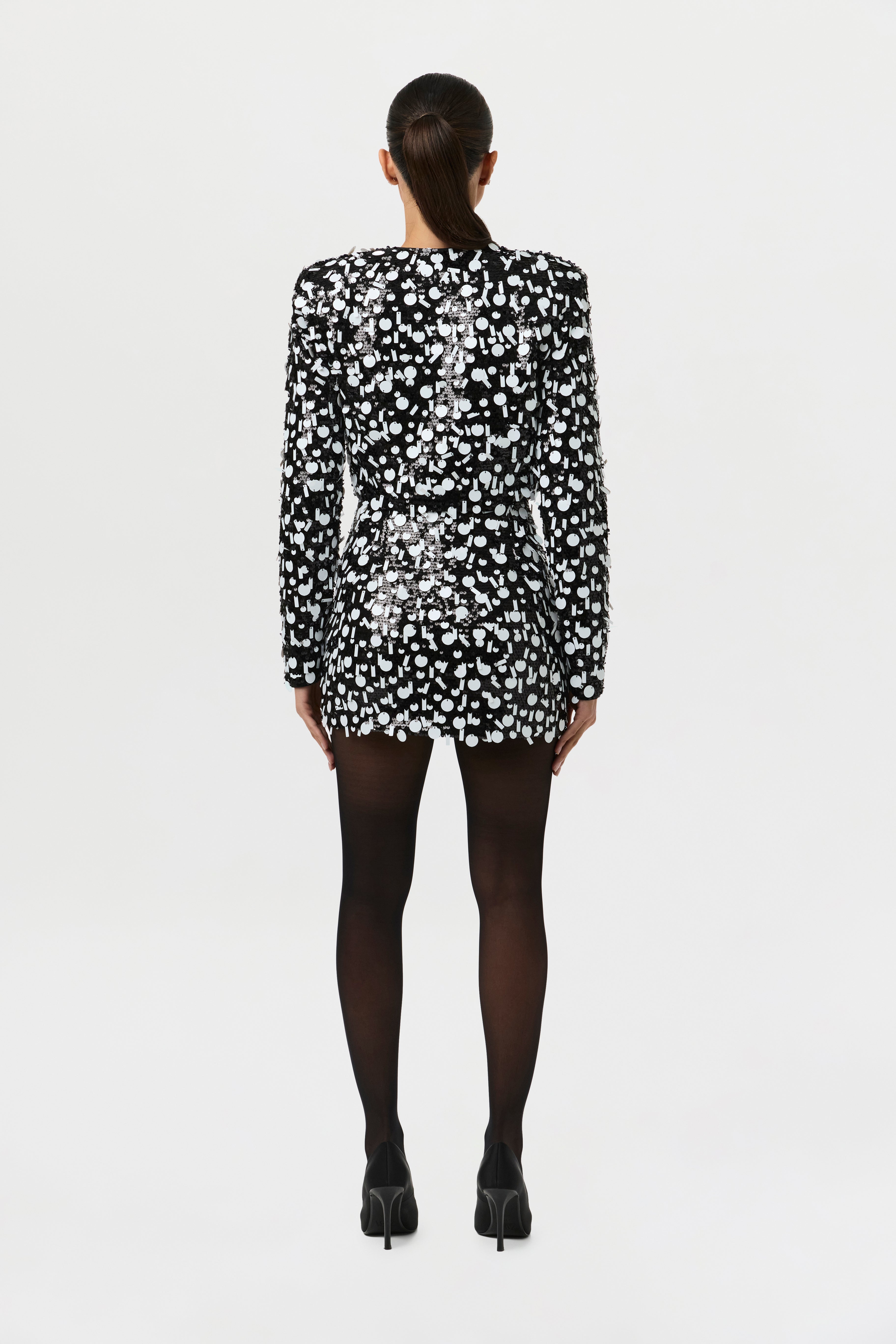 Geometric Sequin Mini Skirt