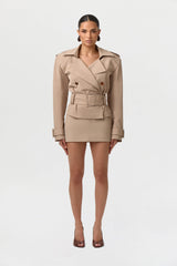 Twill High Waist Mini Skirt