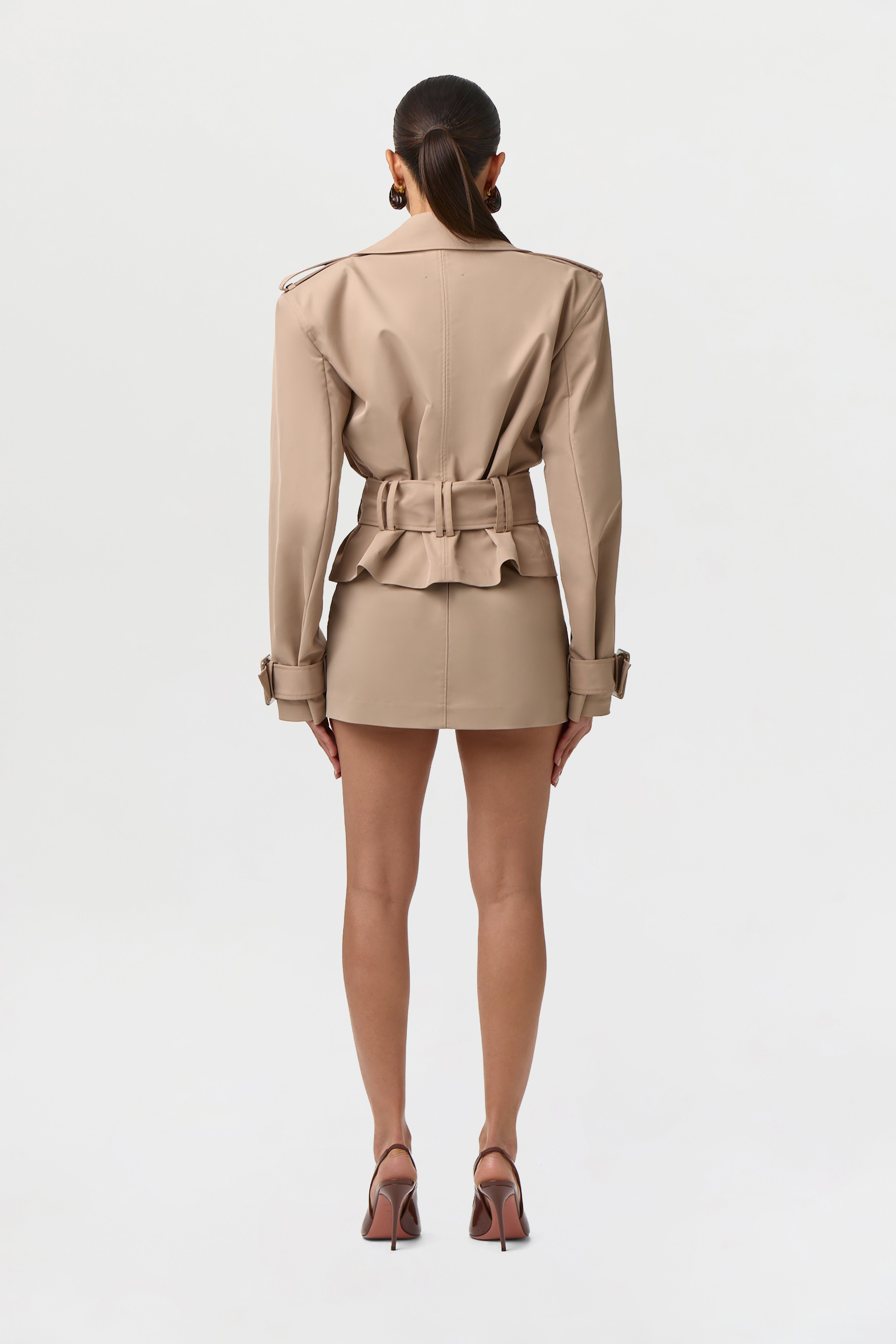 Twill High Waist Mini Skirt
