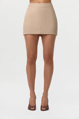 Twill High Waist Mini Skirt