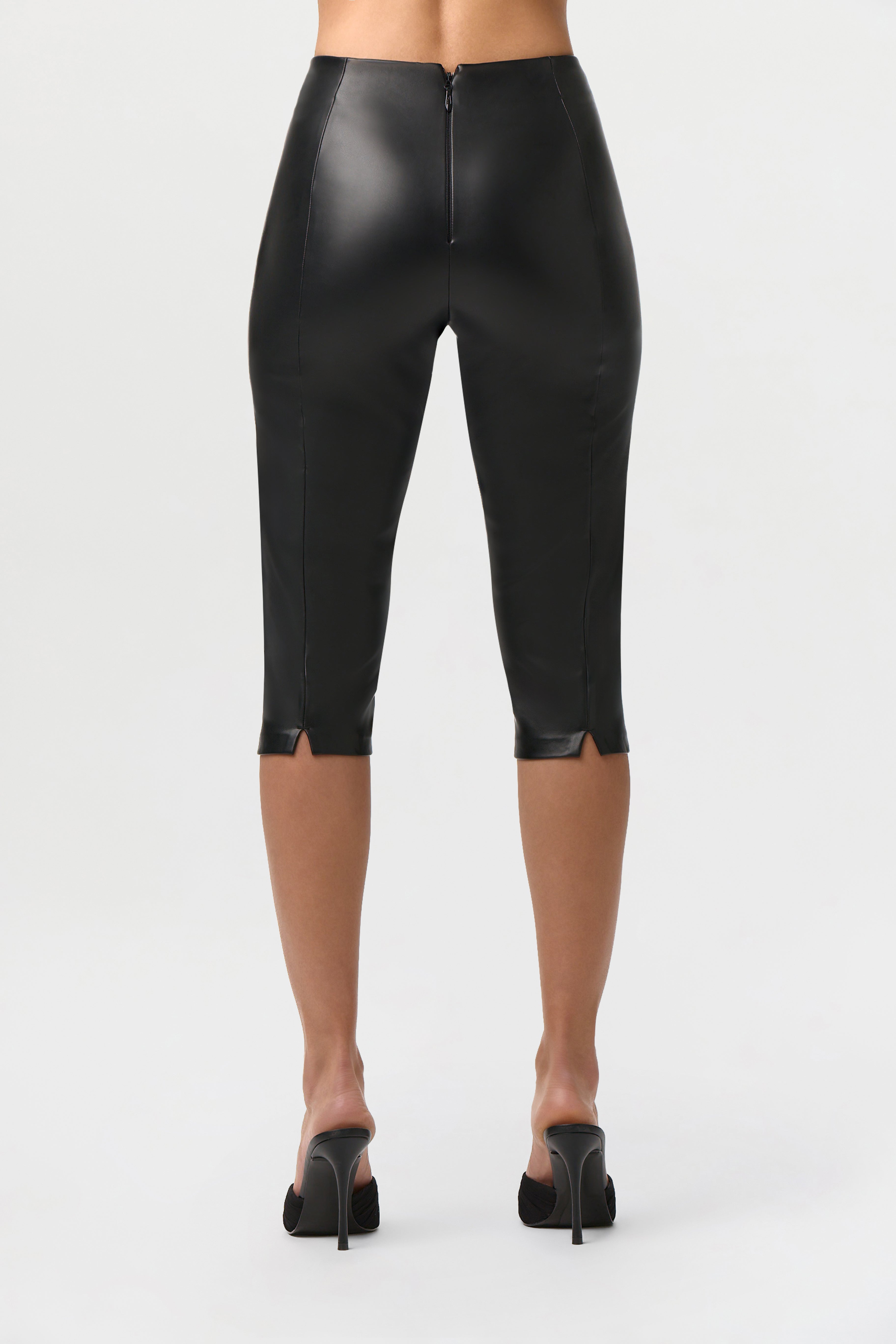 Vegan Leather Capri Leggings