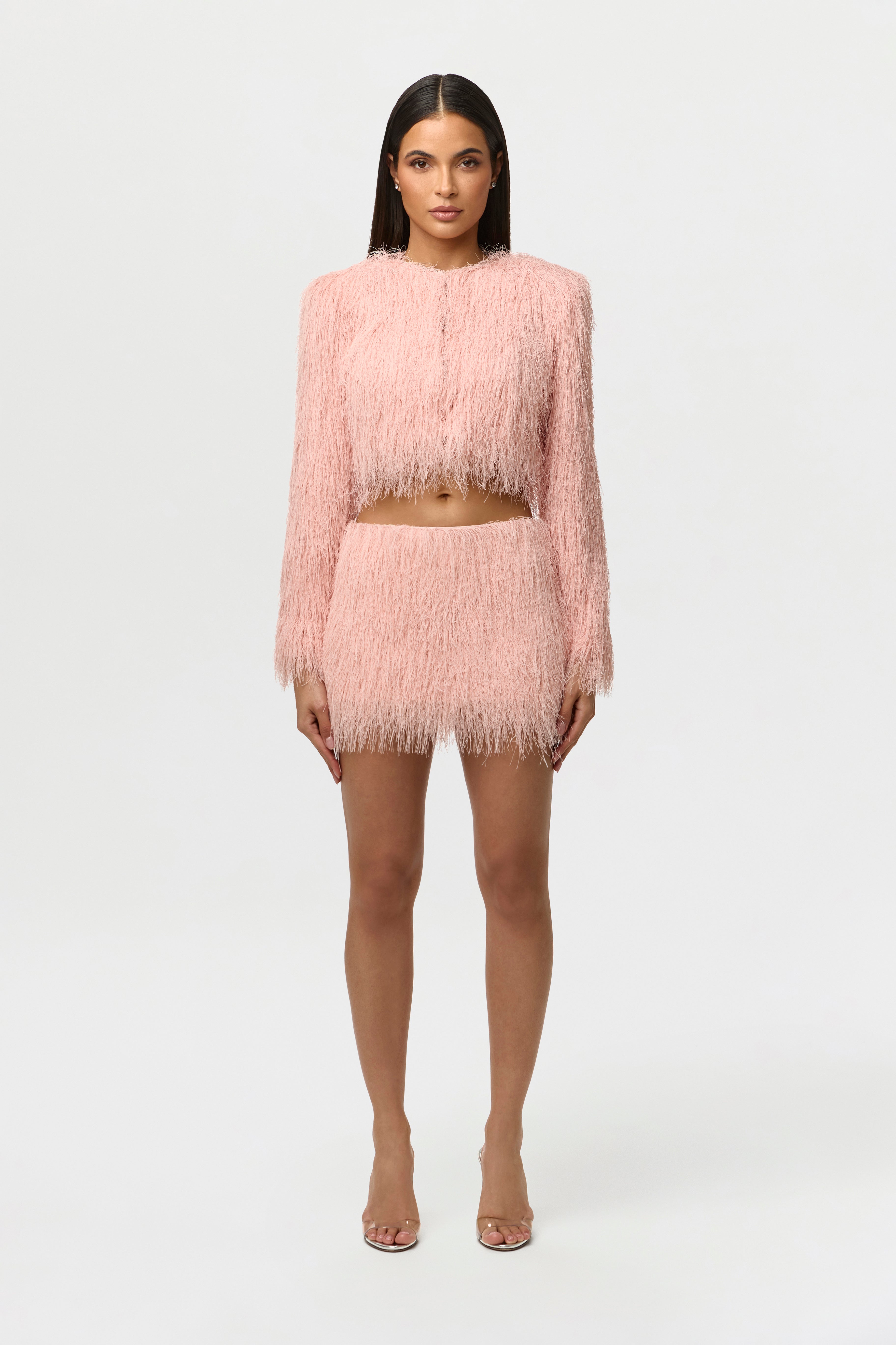 Faux Fringe Mini Skirt