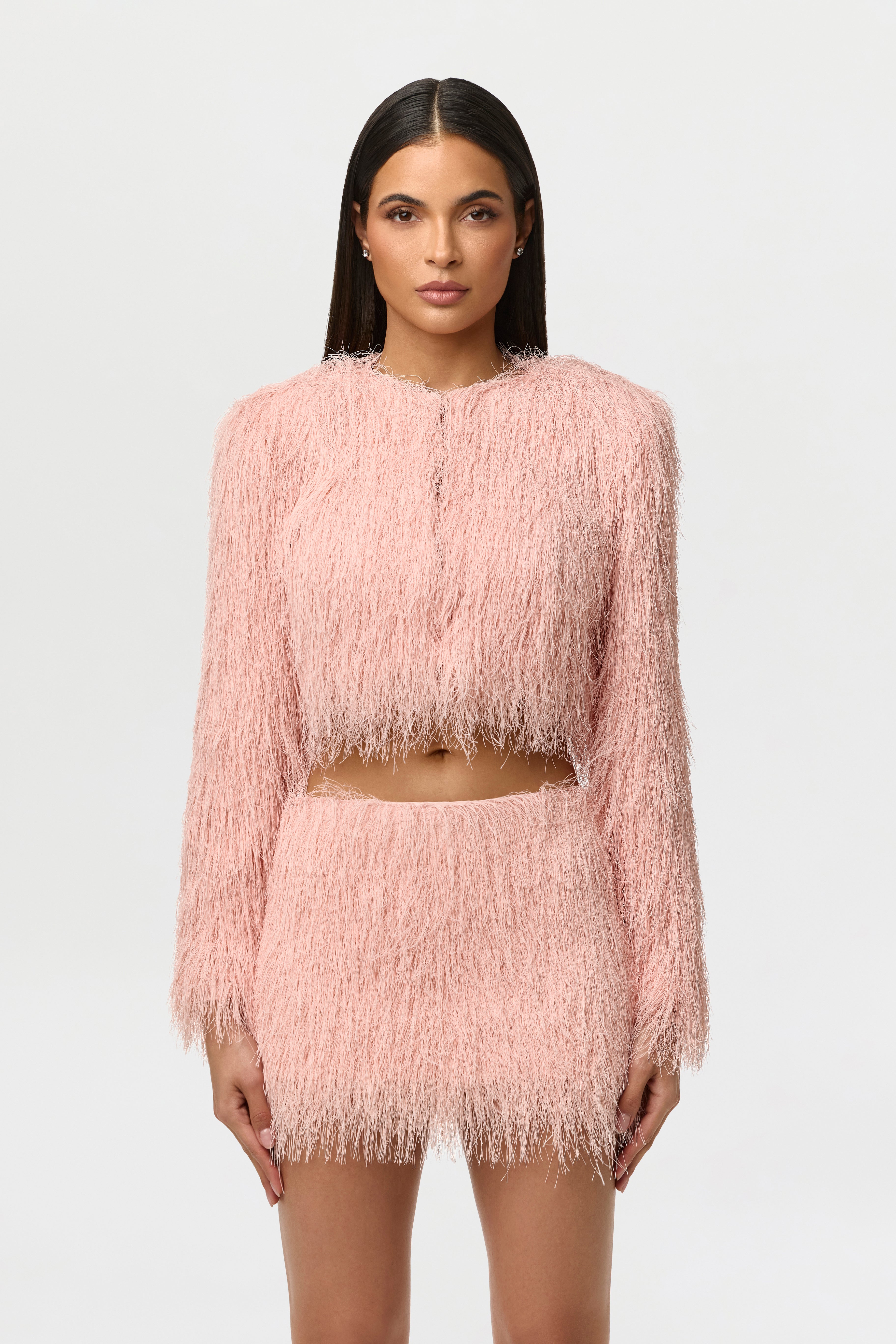 Faux Fringe Mini Skirt
