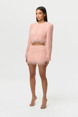 Faux Fringe Mini Skirt