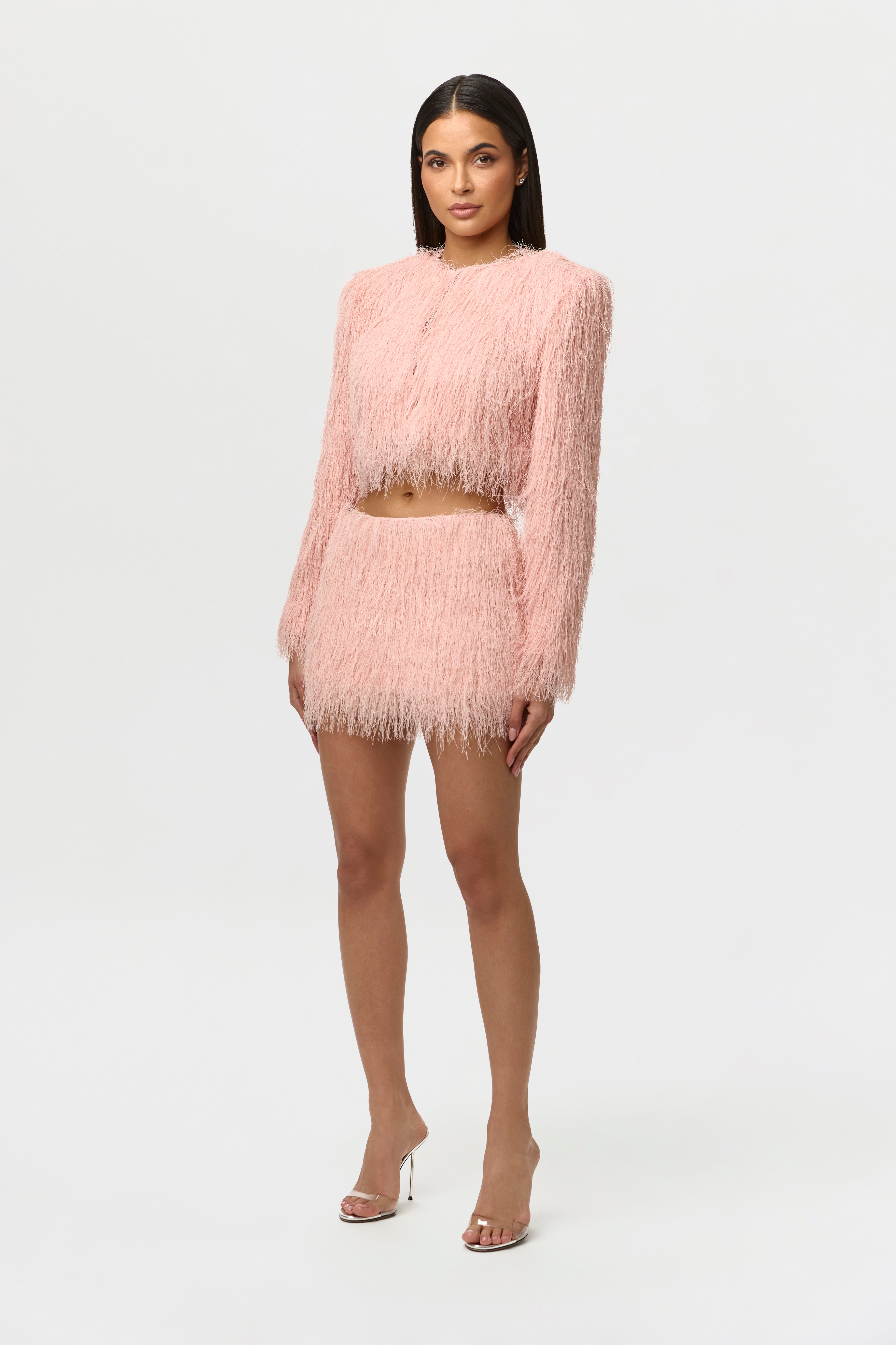 Faux Fringe Mini Skirt