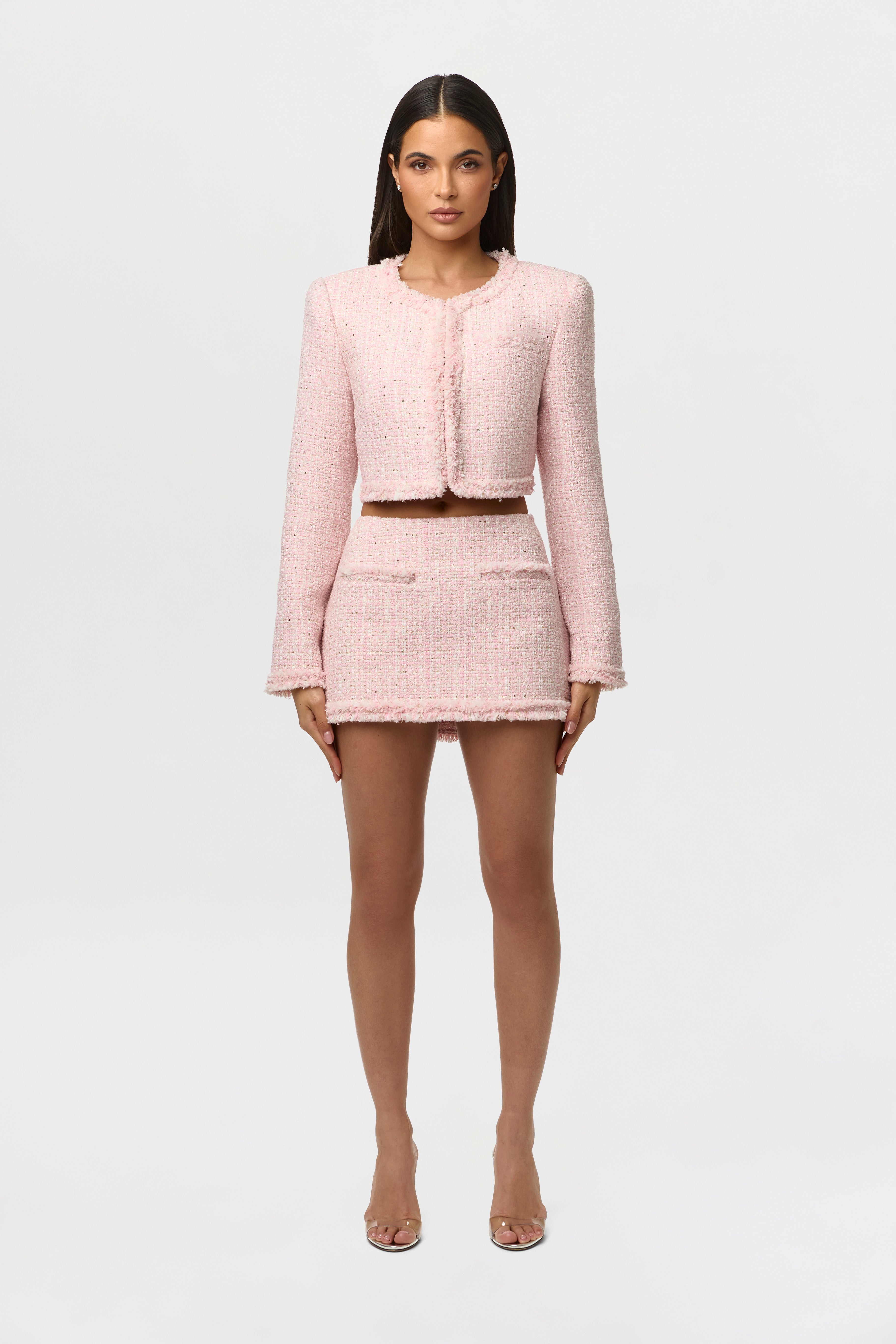 Tweed Sequin Mini Skirt