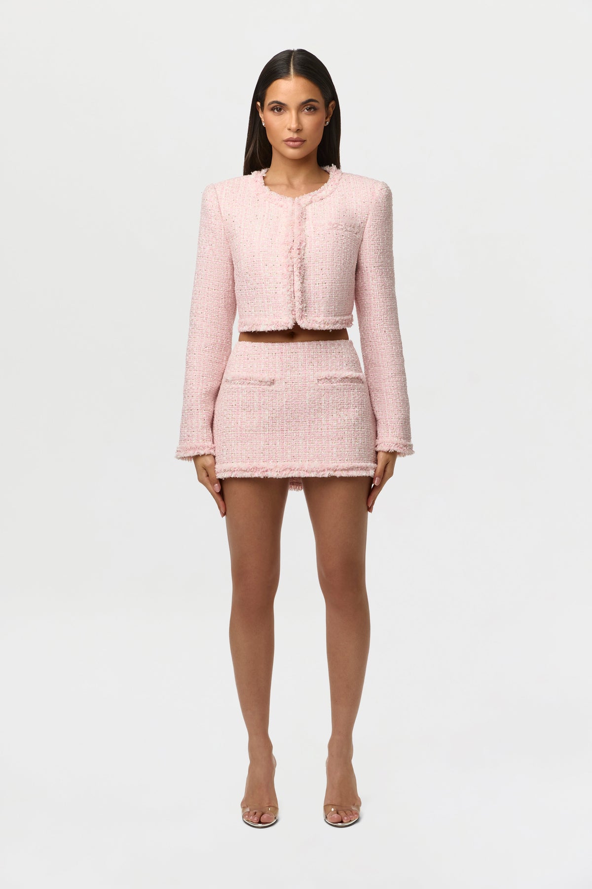 Tweed Sequin Mini Skirt
